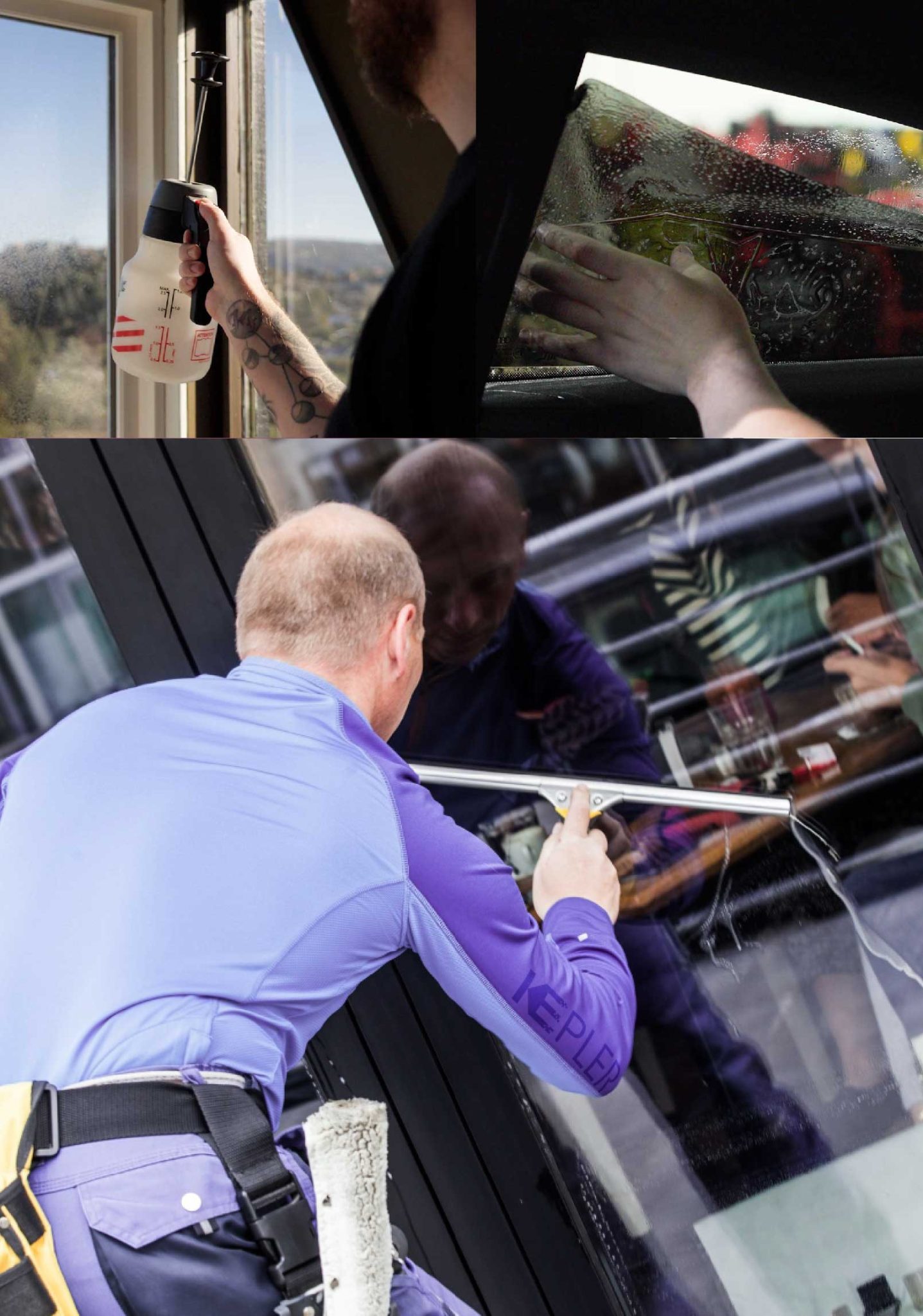 Kepler Skilled Applying Anti-Graffiti Window Film to a Tooele Shop Front
