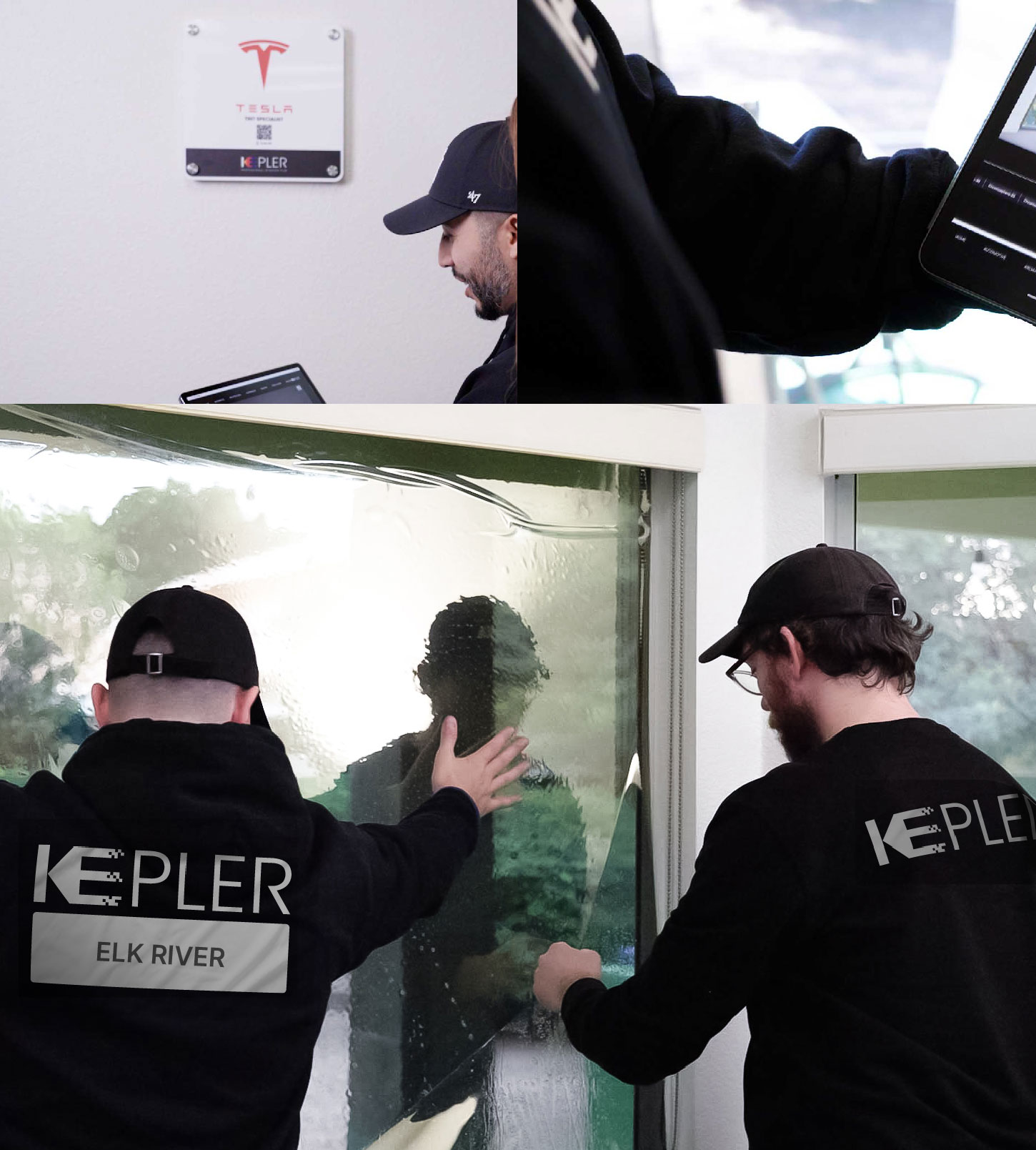 Expert Technician Fitting Ceramic Window Tint to Home in Elk River