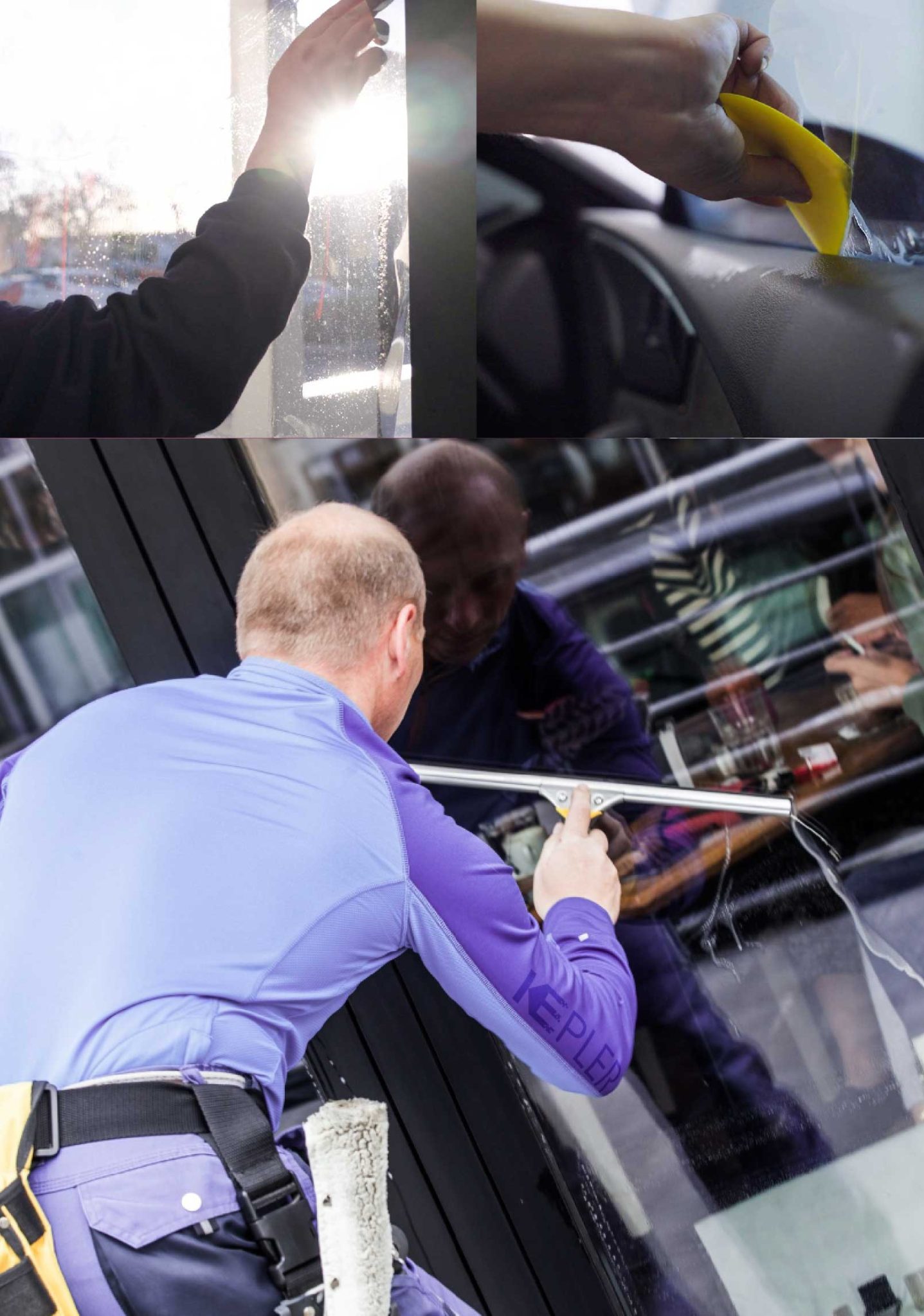 Kepler Expert Applying Anti-Graffiti Window Film to a Brigham City Shop Front