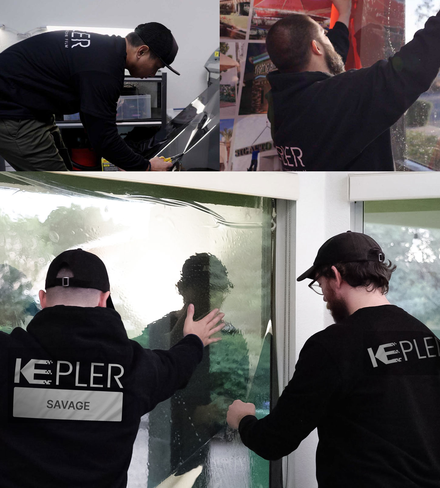 Expert Technician Installing Advanced Window Tint to Home in Savage