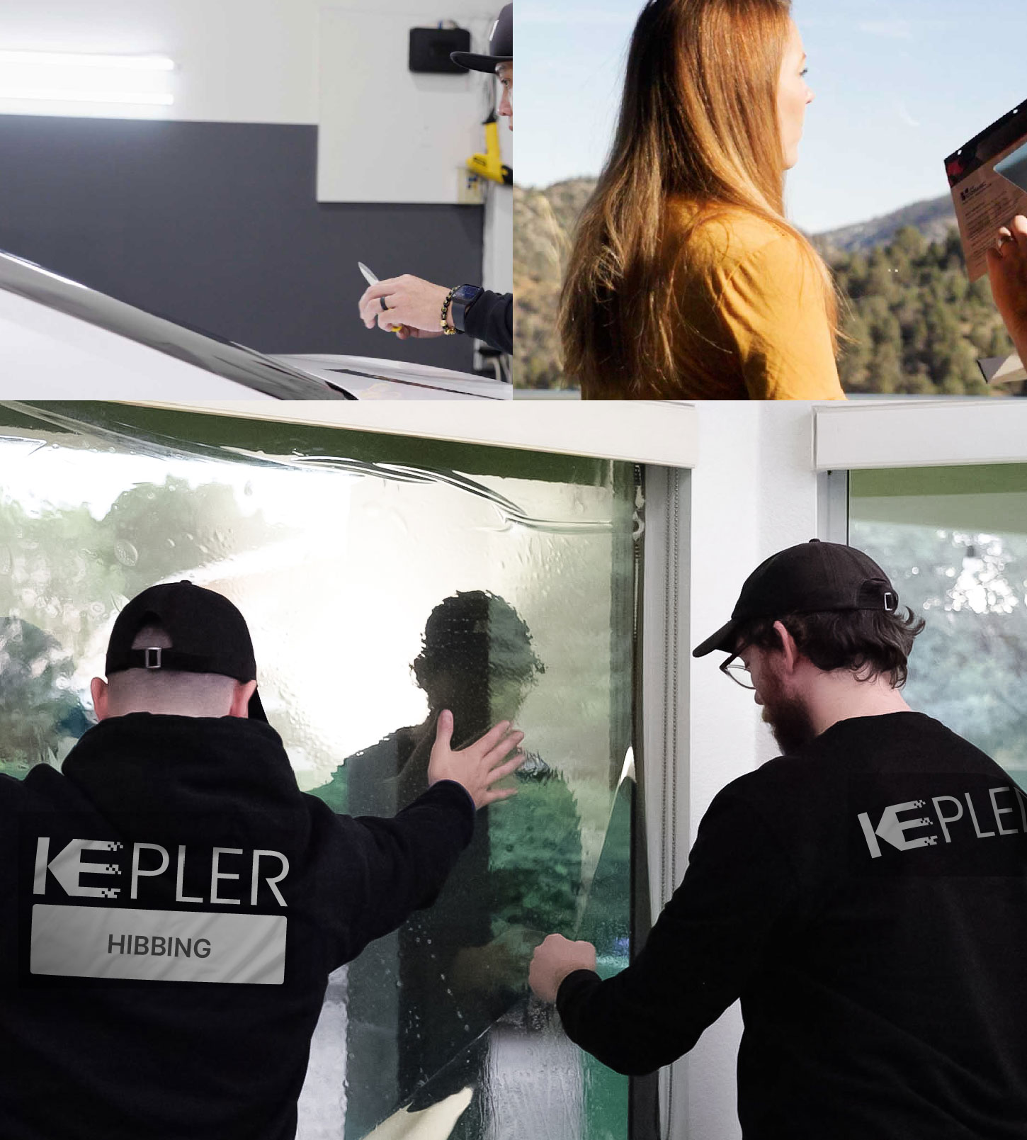 Expert Technician Applying High-tech Window Tint to Home in Hibbing