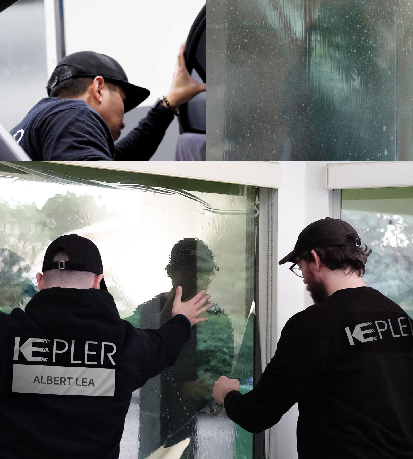 Kepler Technician Applying High-tech Window Tint to Home in Albert Lea