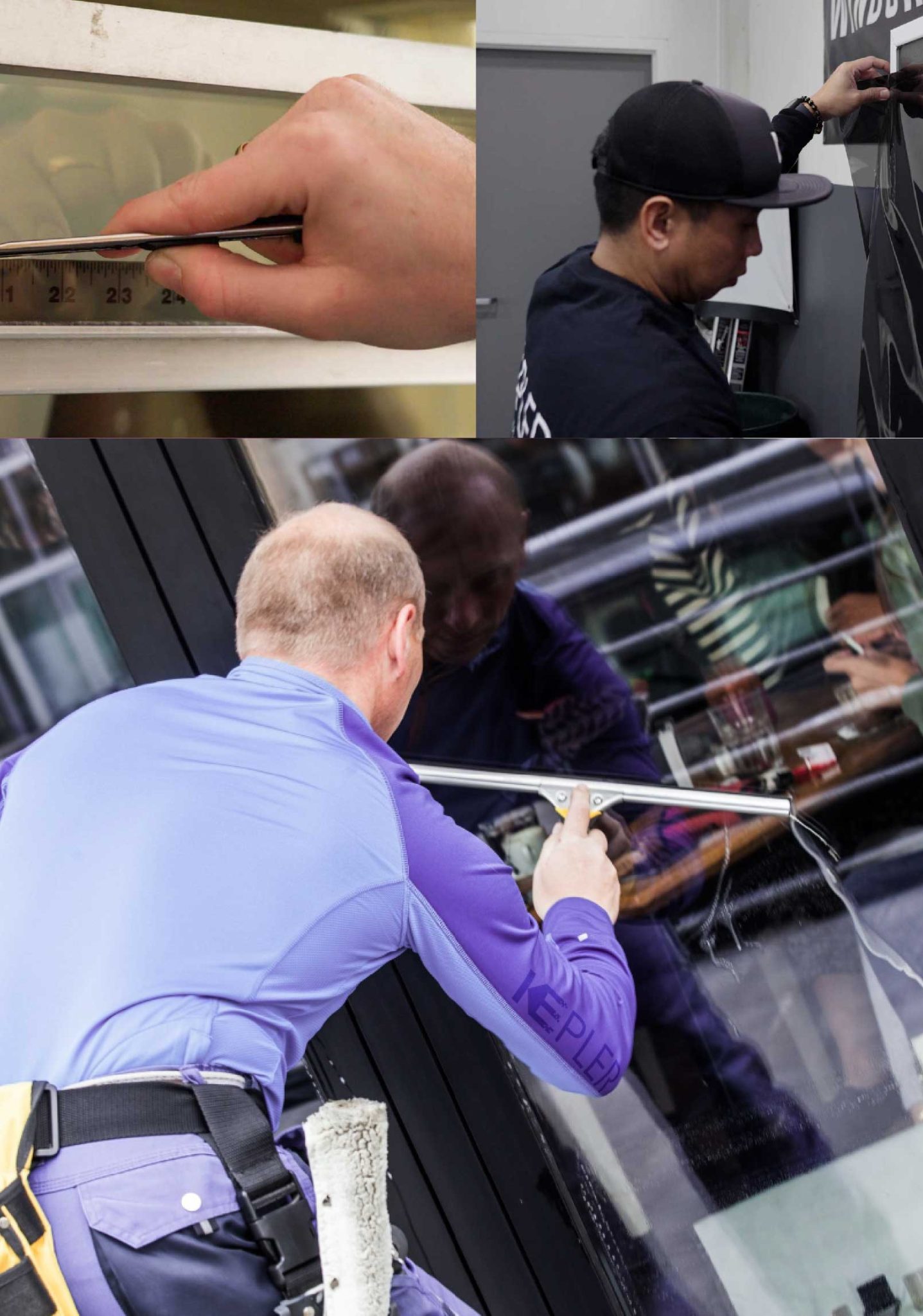 Kepler Skilled Applying Anti-Graffiti Window Film to a Phoenix Shop Front