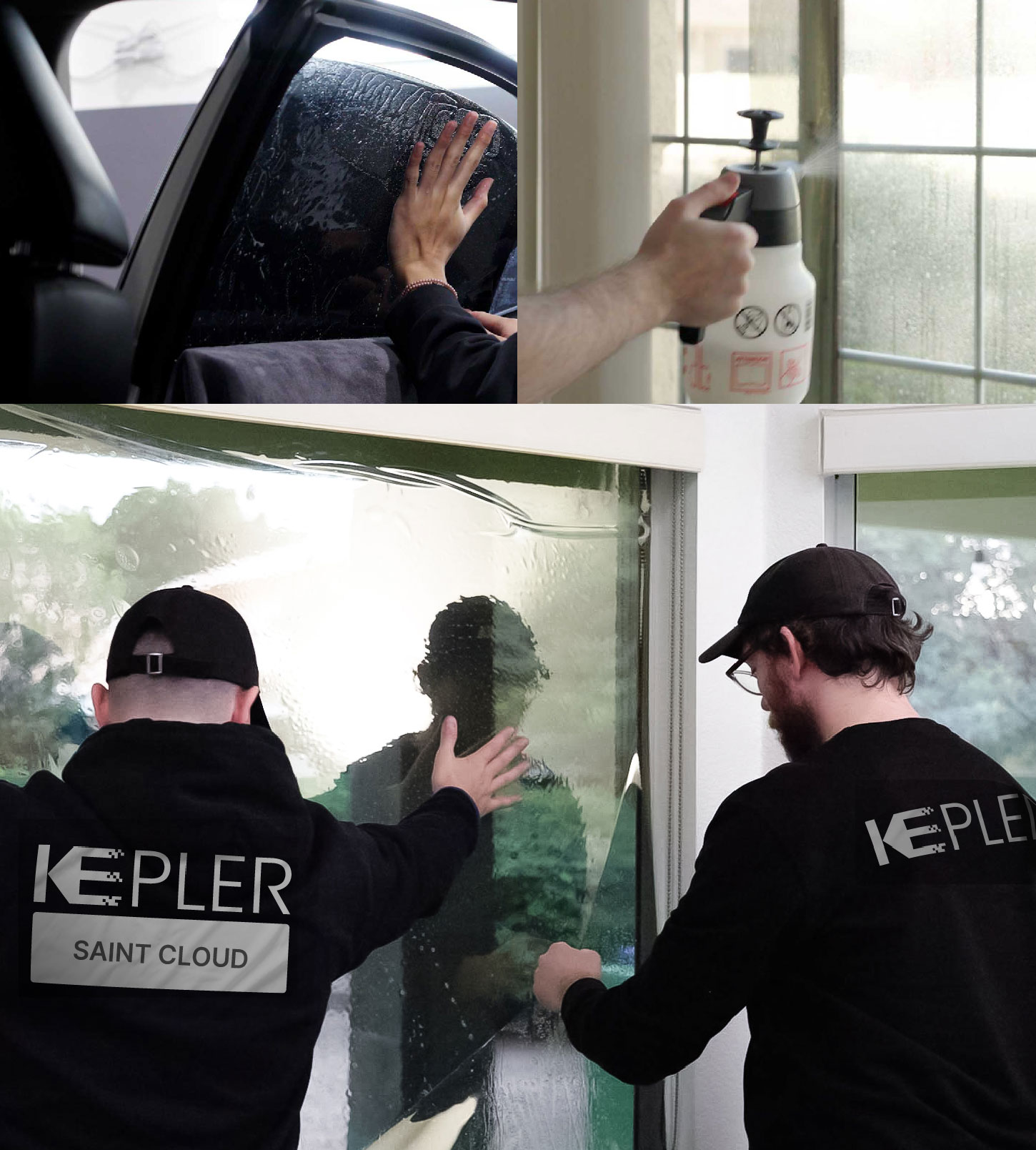 Kepler Technician Installing Advanced Window Tint to Home in Saint Cloud