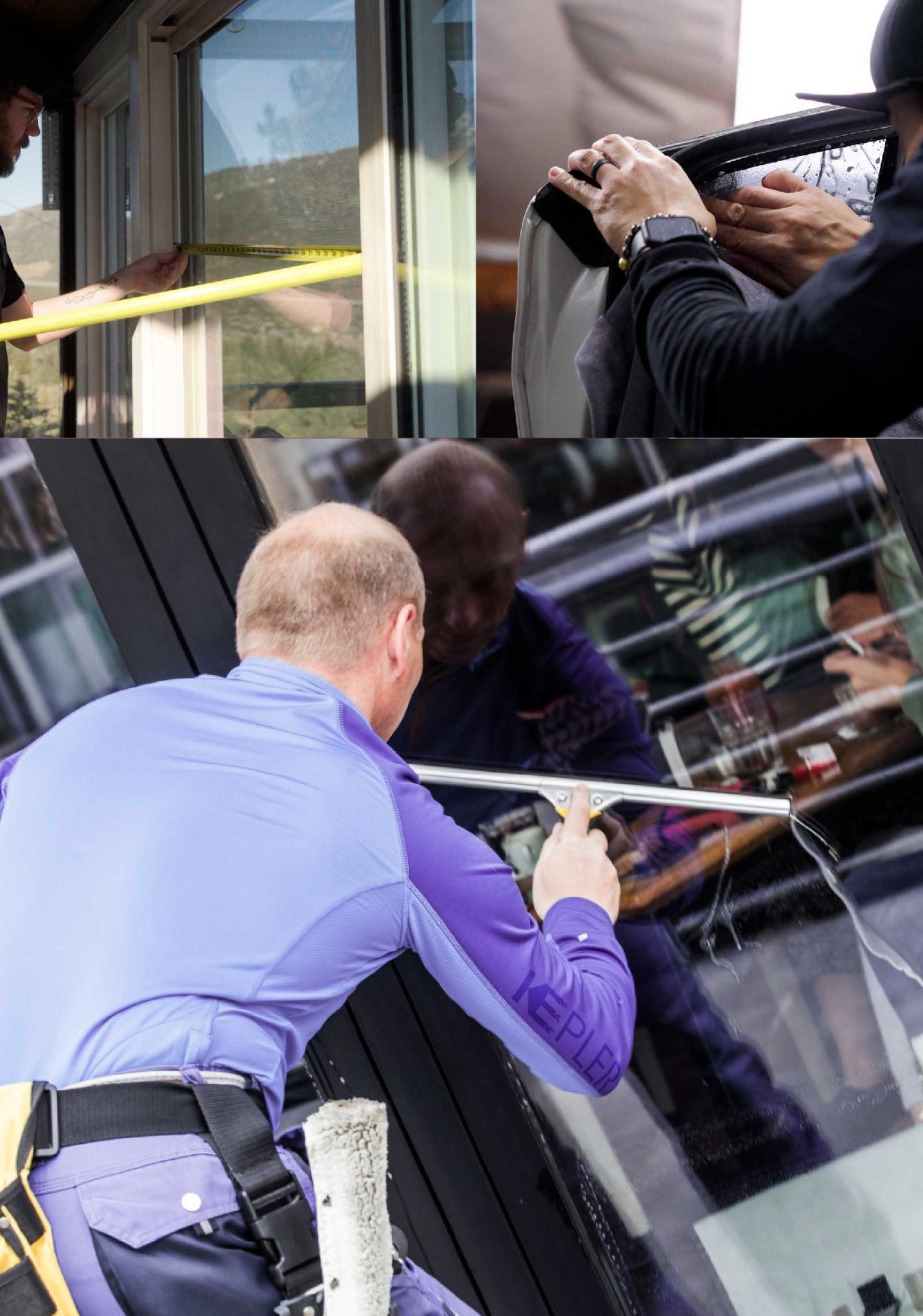 Kepler Skilled Applying Anti-Graffiti Window Film to a Queen Creek Shop Front