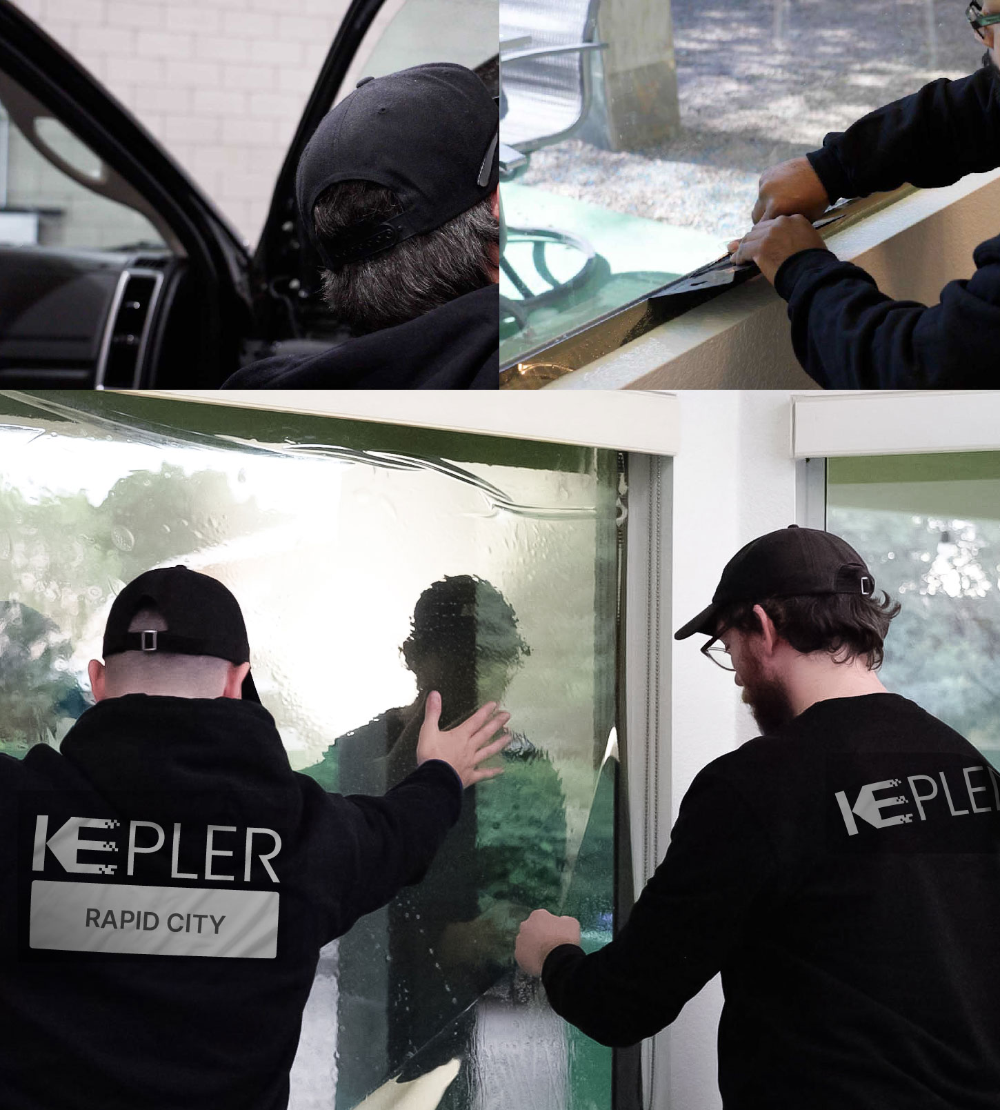 Kepler Technician Fitting High-tech Window Tint to Home in Rapid City