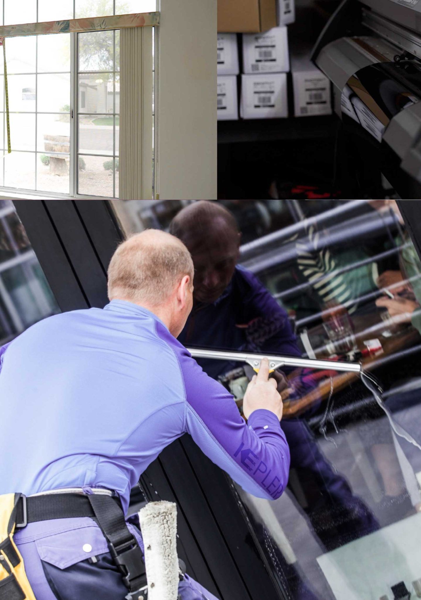 Kepler Skilled Applying Anti-Graffiti Window Film to a Scottsdale Shop Front