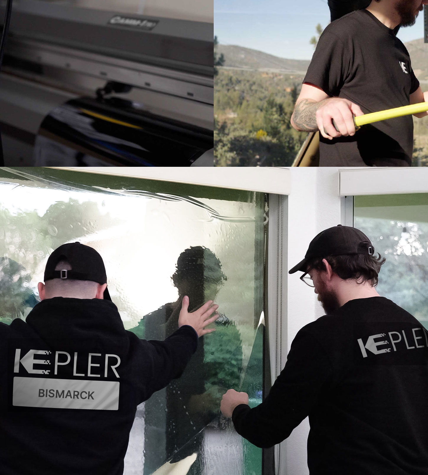 Kepler Technician Fitting High-tech Window Tint to Home in Bismarck