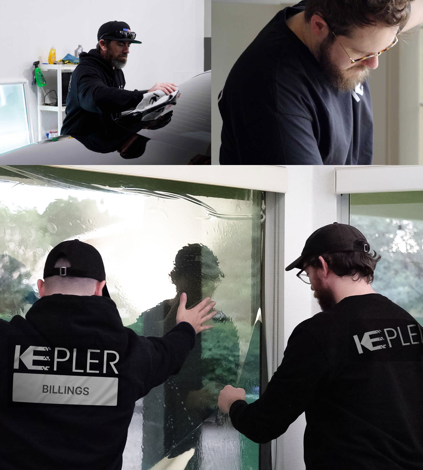 Kepler Technician Fitting Advanced Window Tint to Home in Billings