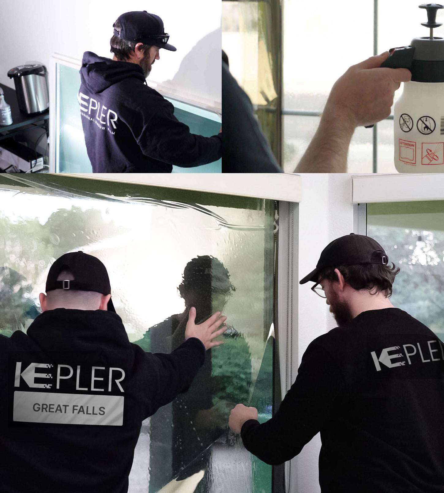 Kepler Technician Installing High-tech Window Tint to Home in Great Falls