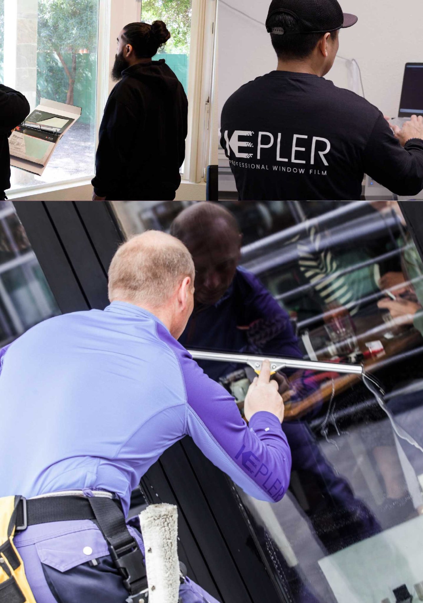 Kepler Skilled Applying Anti-Graffiti Window Film to a Laveen Shop Front