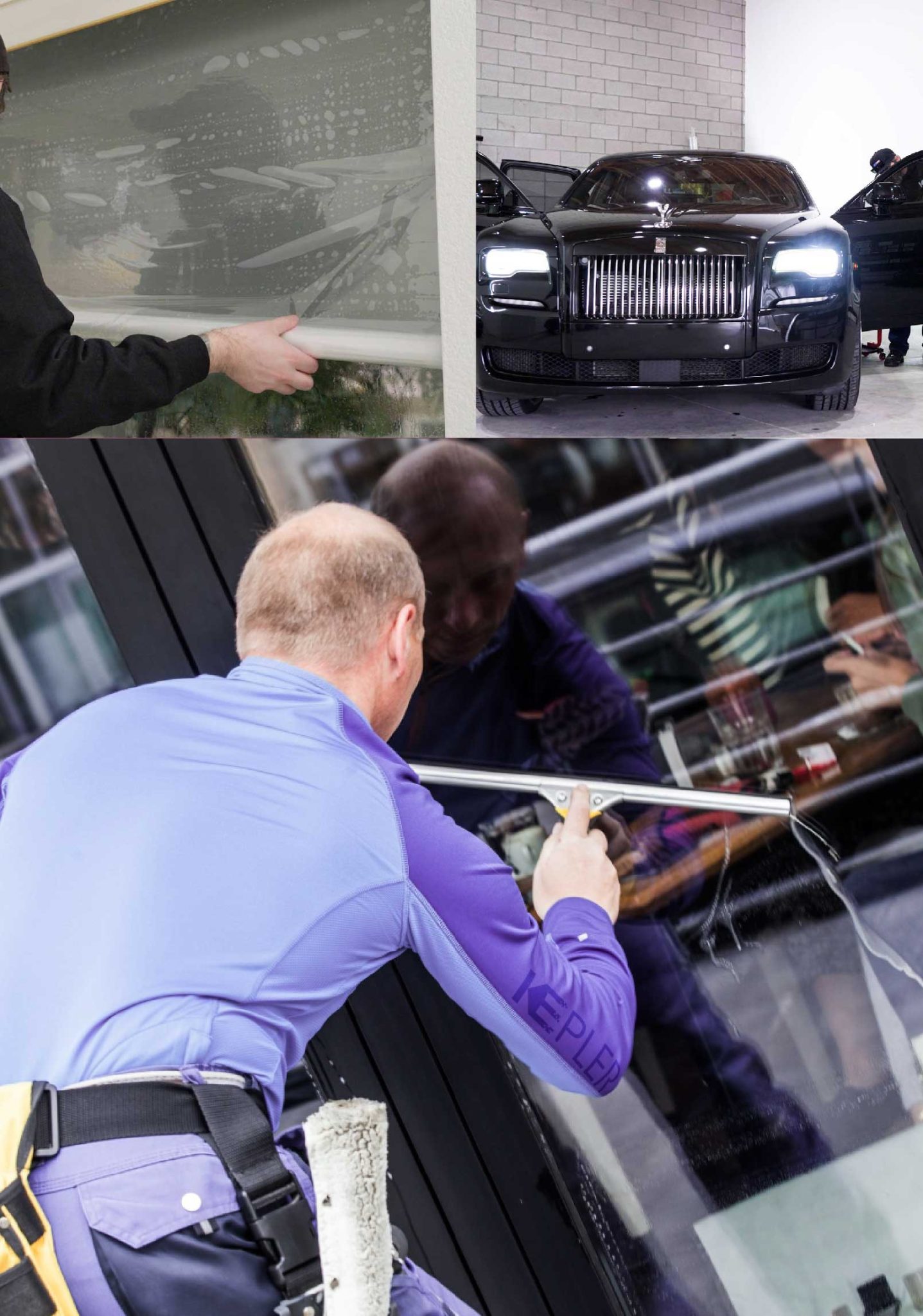 Kepler Expert Applying Anti-Graffiti Window Film to a Peoria Shop Front