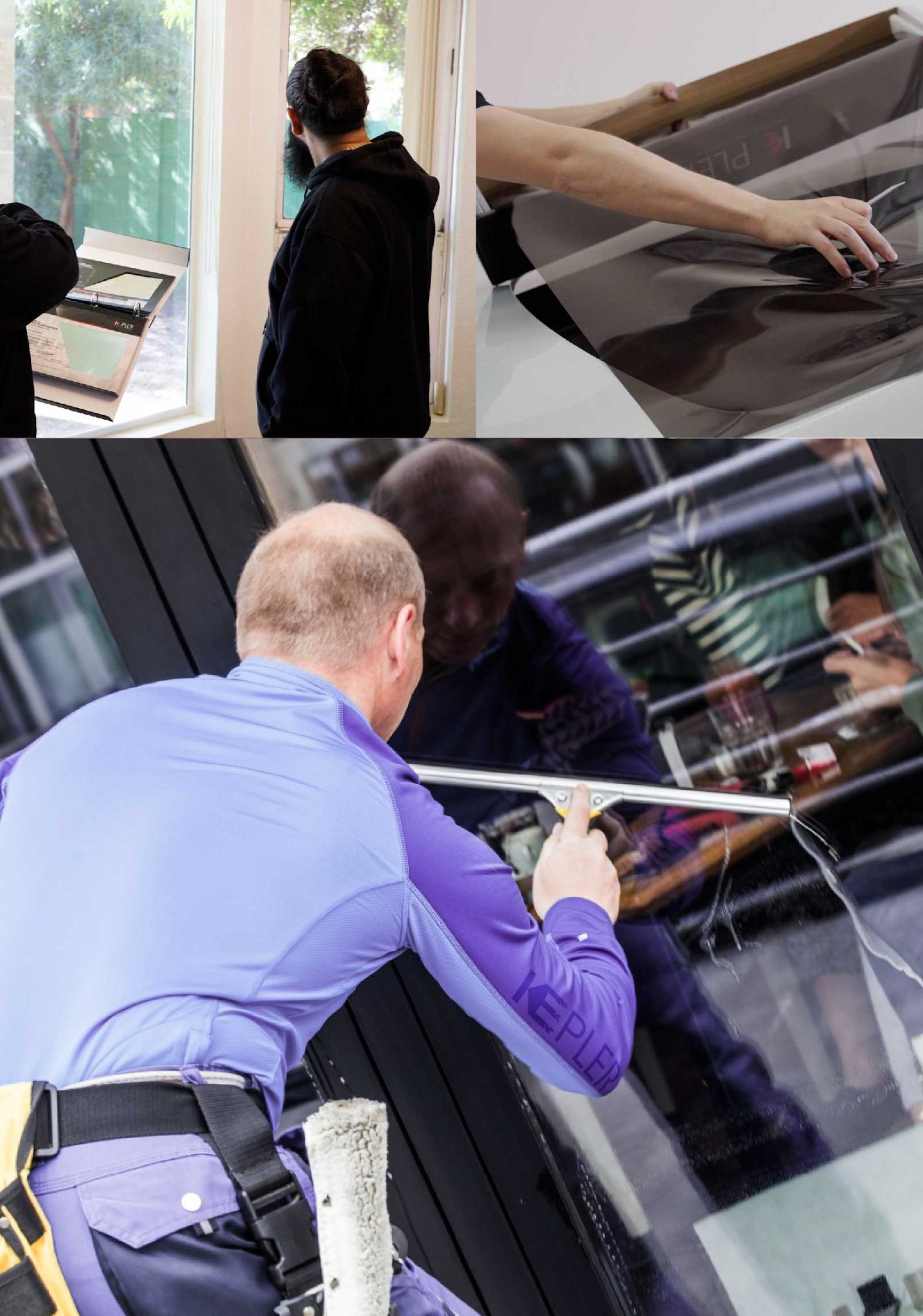 Kepler Professional Applying Anti-Graffiti Window Film to a San Luis Shop Front