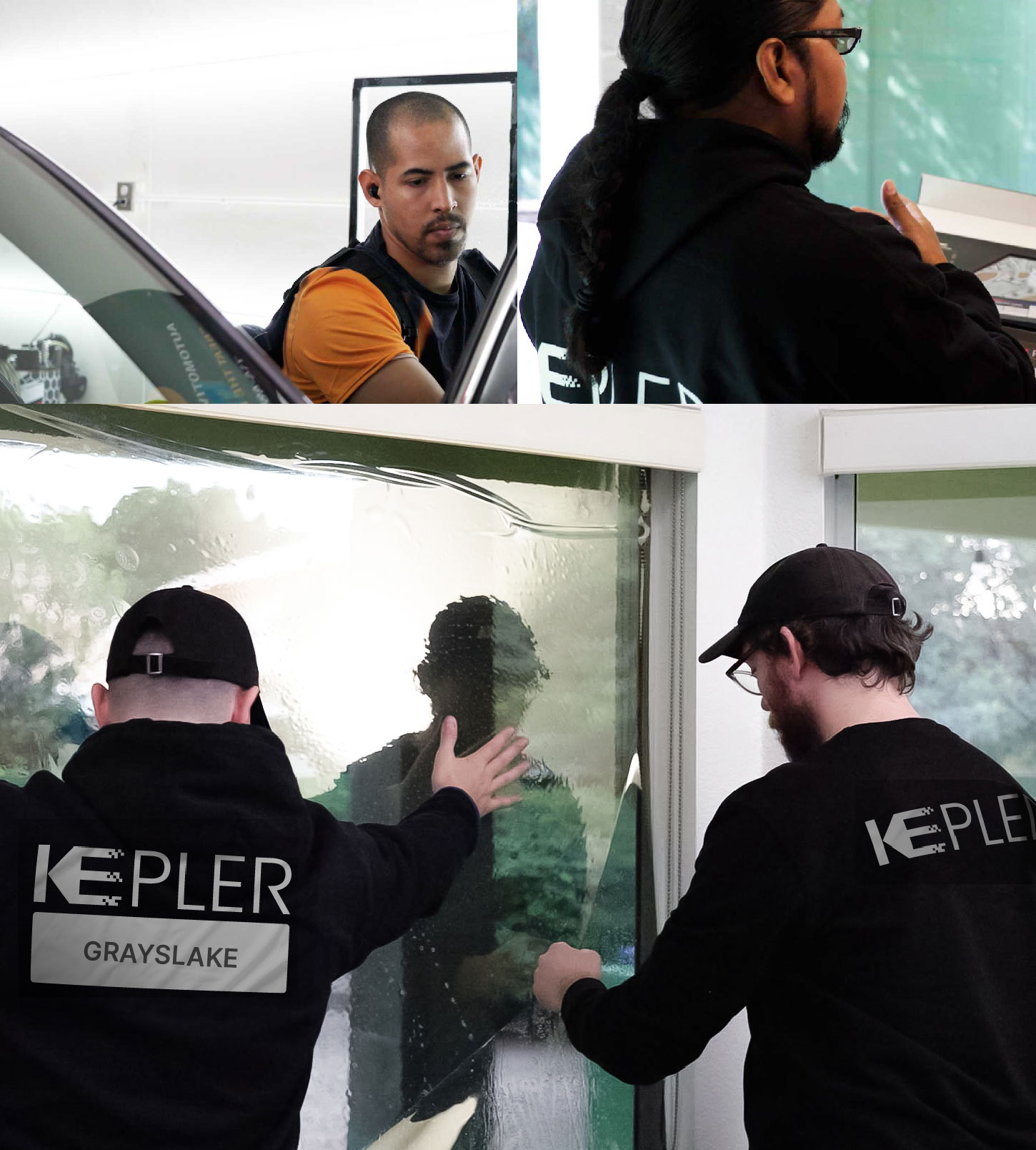 Kepler Technician Fitting Advanced Window Tint to Home in Grayslake