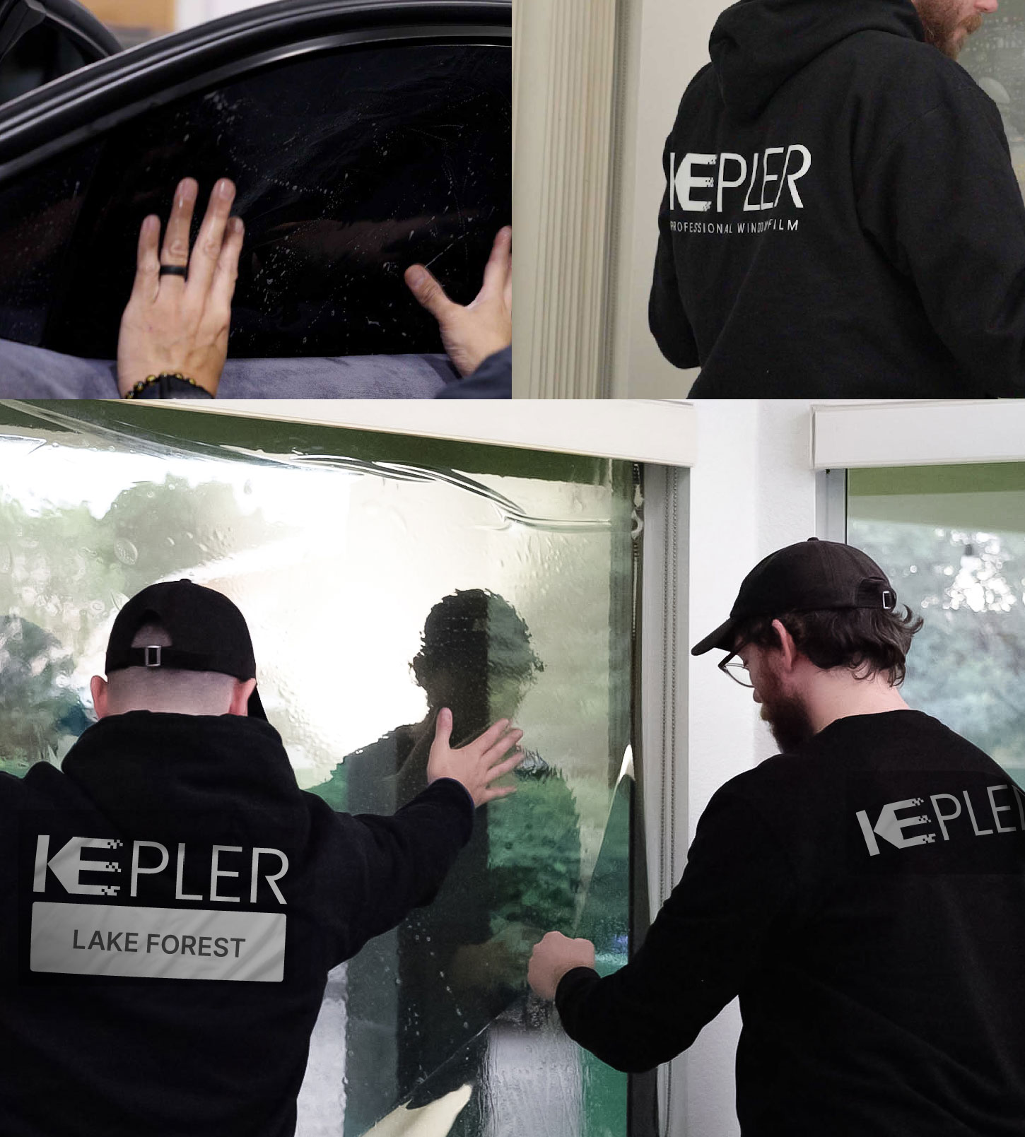 Kepler Technician Fitting Advanced Window Tint to Home in Lake Forest