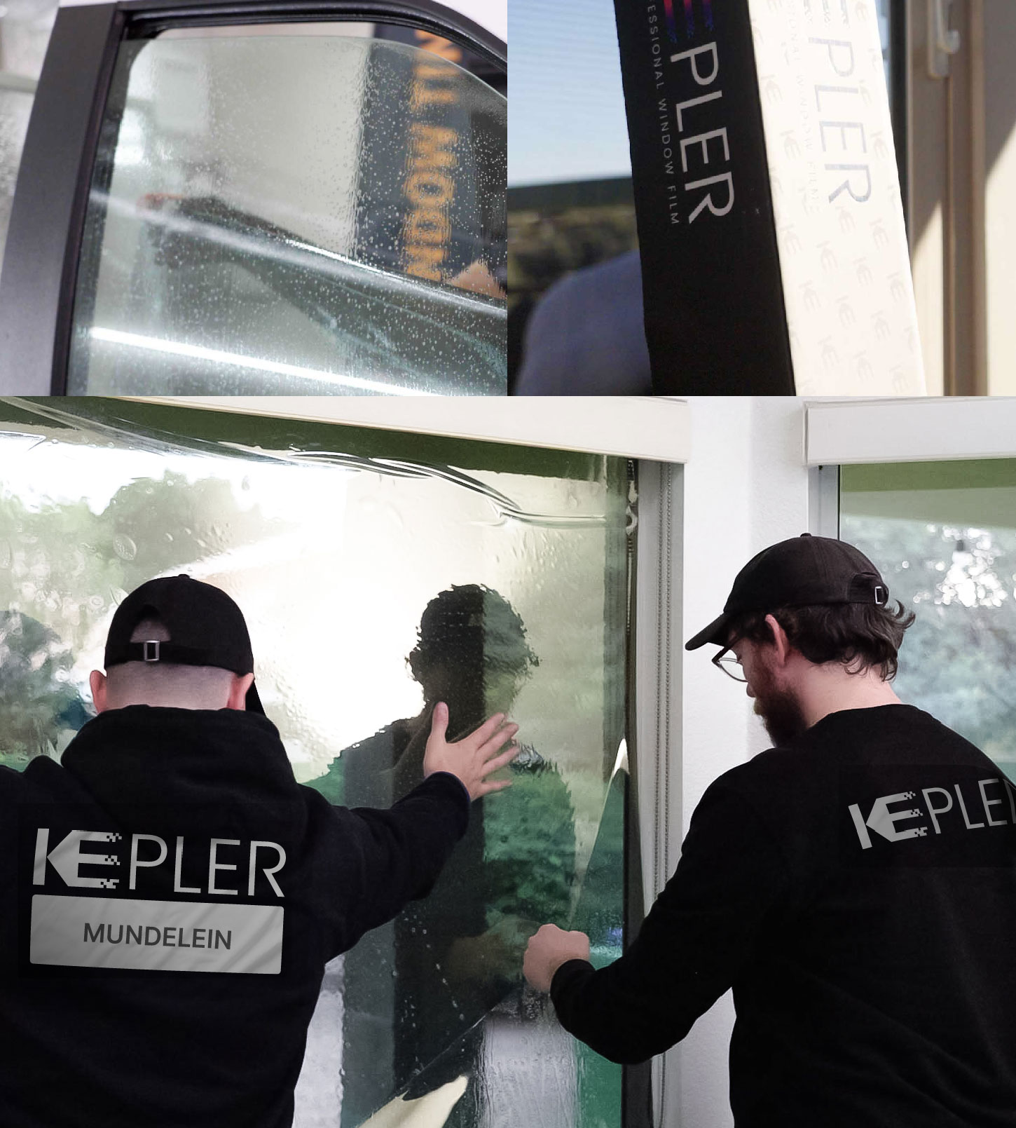 Expert Technician Applying Advanced Window Tint to Home in Mundelein