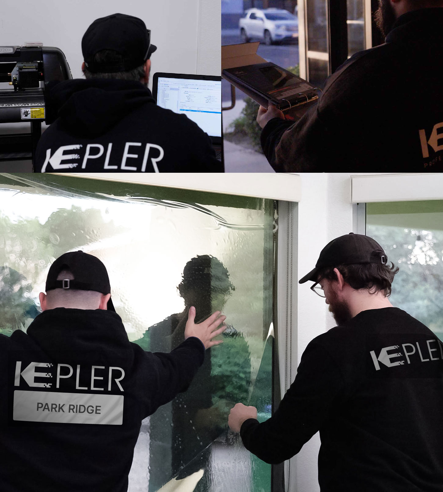 Kepler Technician Fitting Advanced Window Tint to Home in Park Ridge
