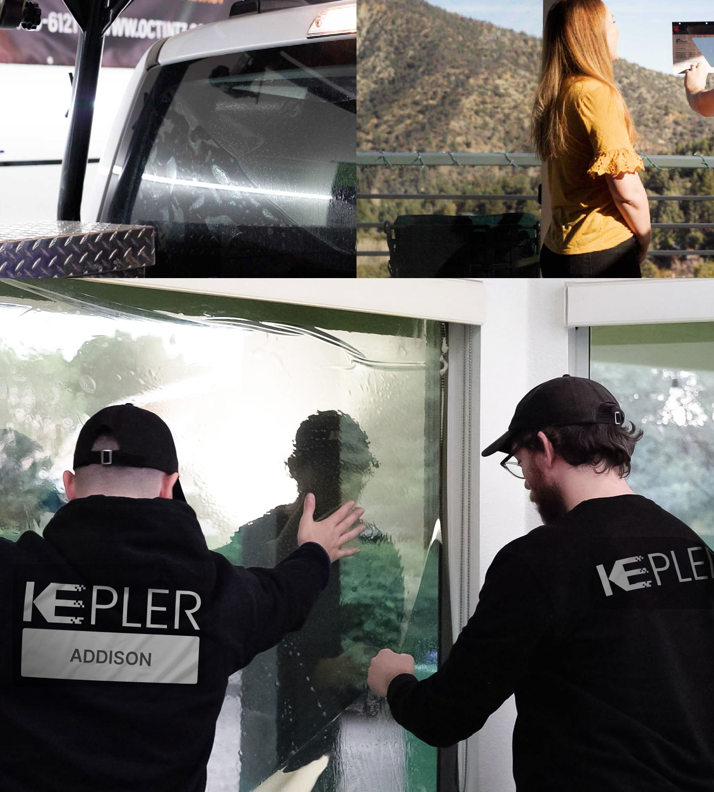 Kepler Technician Installing Advanced Window Tint to Home in Addison