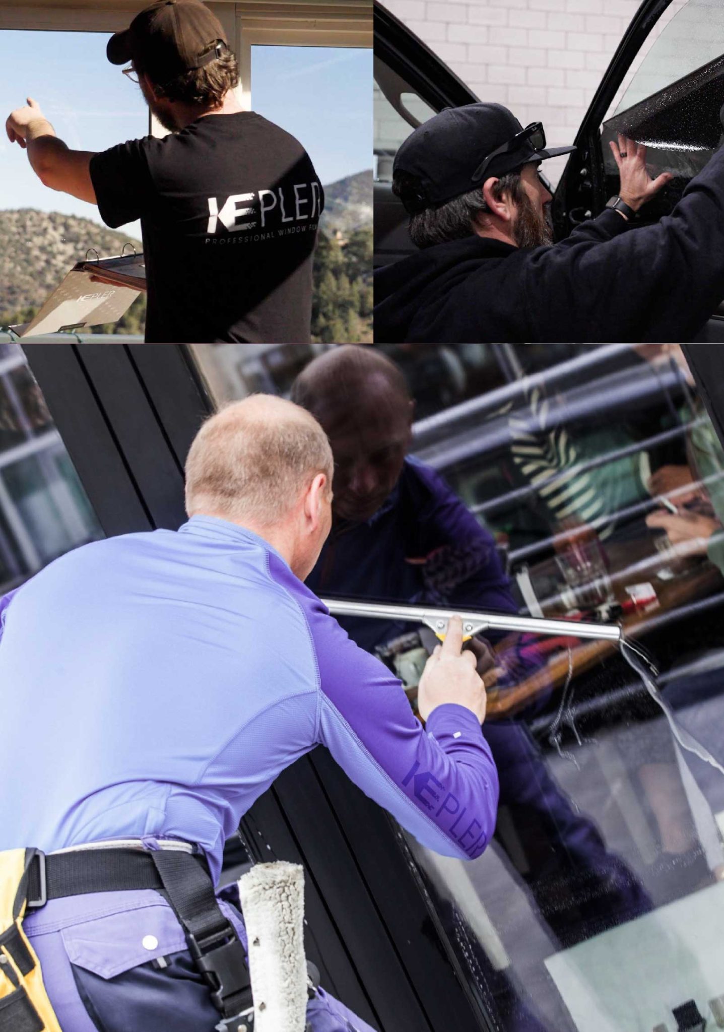 Kepler Professional Applying Anti-Graffiti Window Film to a Clovis Shop Front