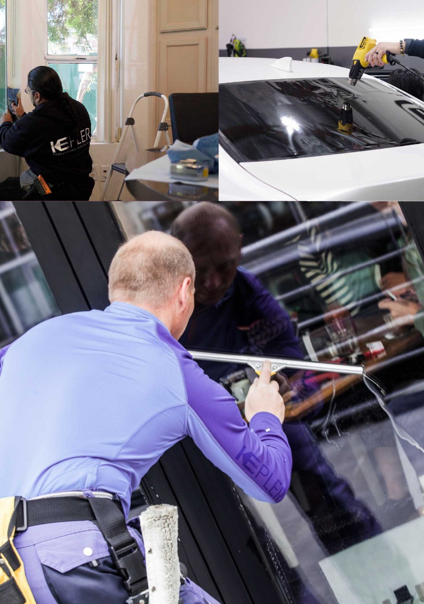 Kepler Professional Applying Anti-Graffiti Window Film to a Mesquite Shop Front