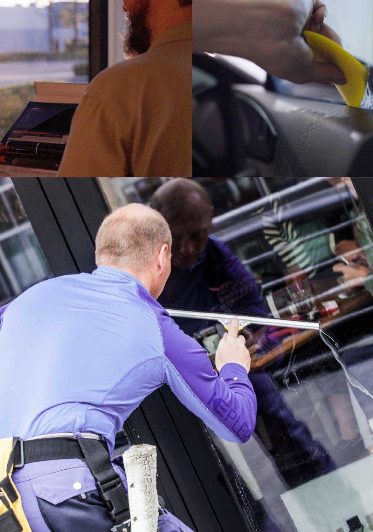 Kepler Skilled Applying Anti-Graffiti Window Film to a North Las Vegas Shop Front