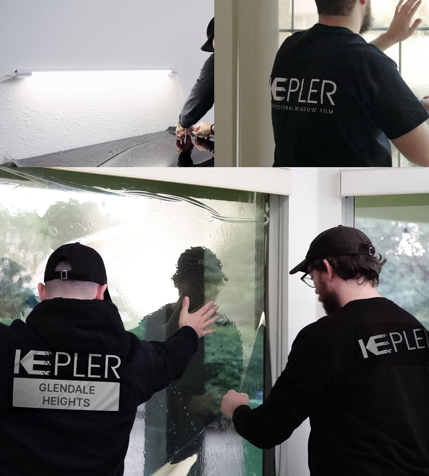 Expert Technician Installing Advanced Window Tint to Home in Glendale Heights