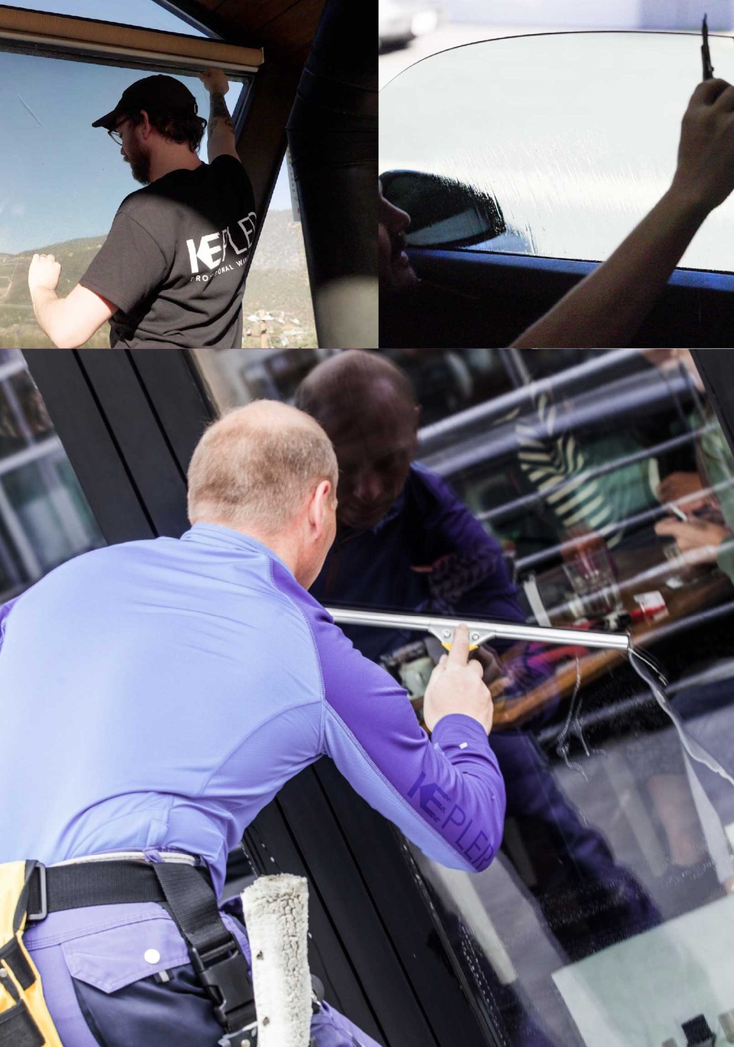 Kepler Professional Applying Anti-Graffiti Window Film to a Reno Shop Front