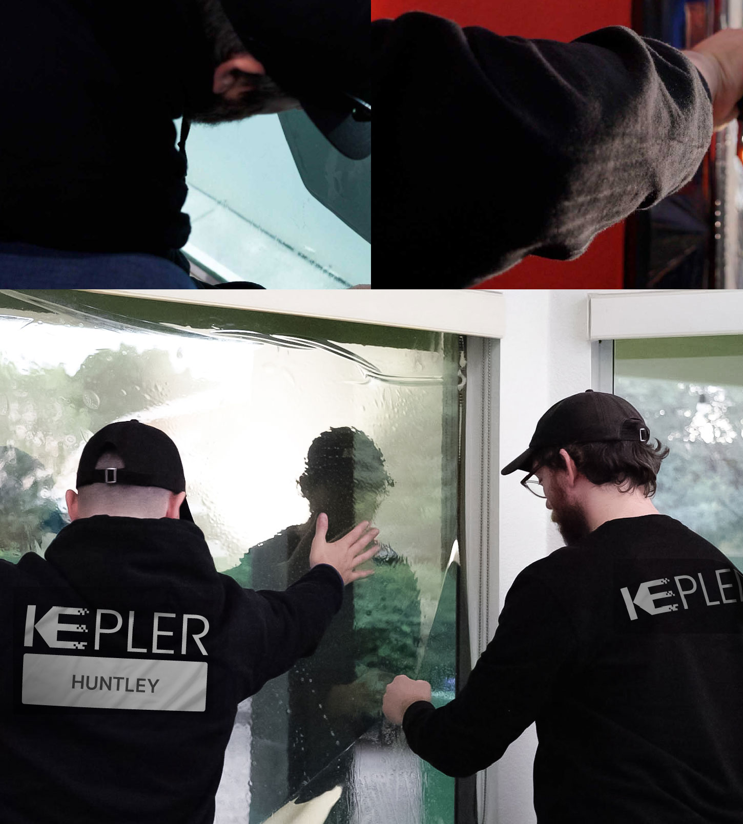 Kepler Technician Fitting Advanced Window Tint to Home in Huntley