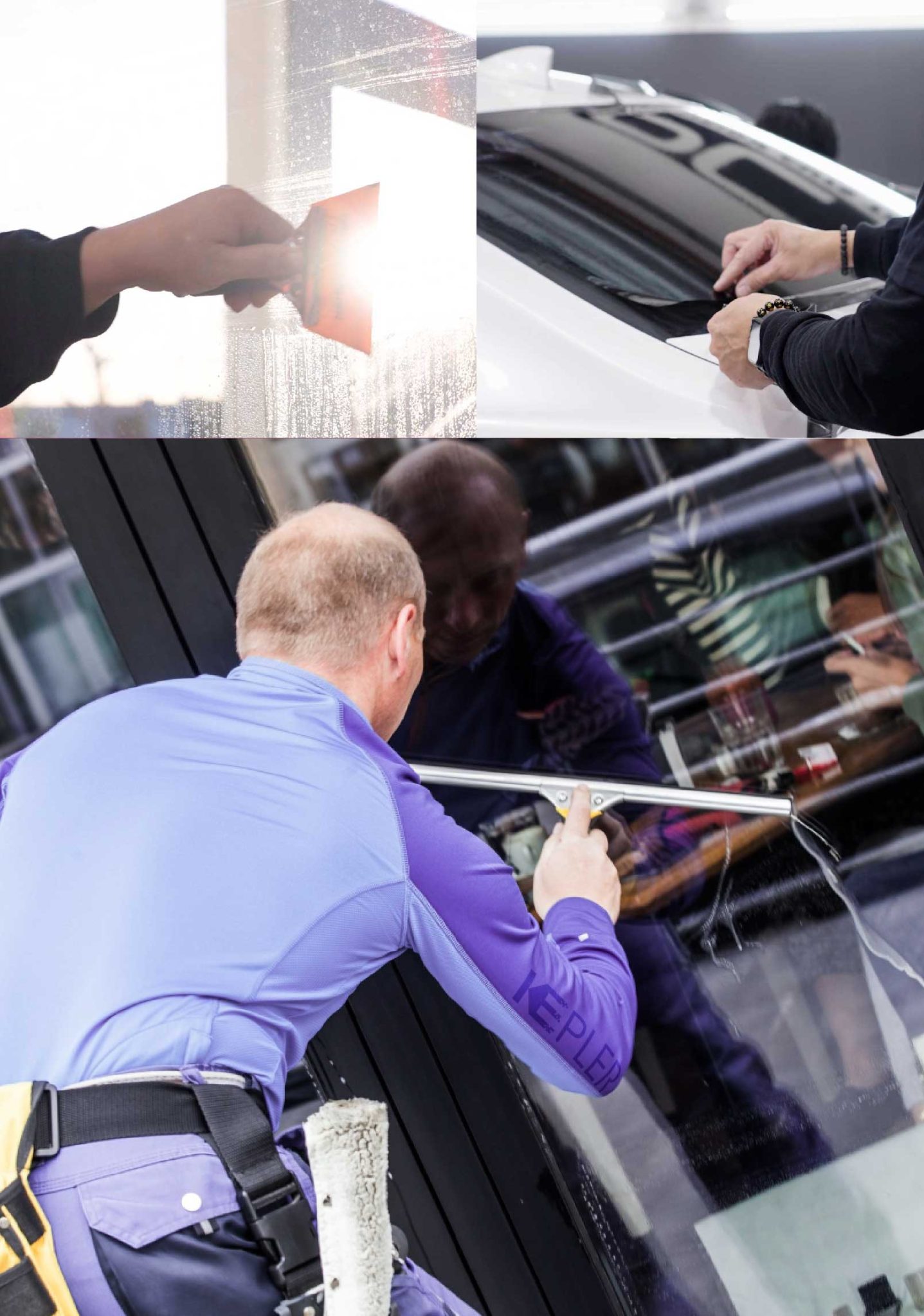 Kepler Professional Applying Anti-Graffiti Window Film to a Elko Shop Front