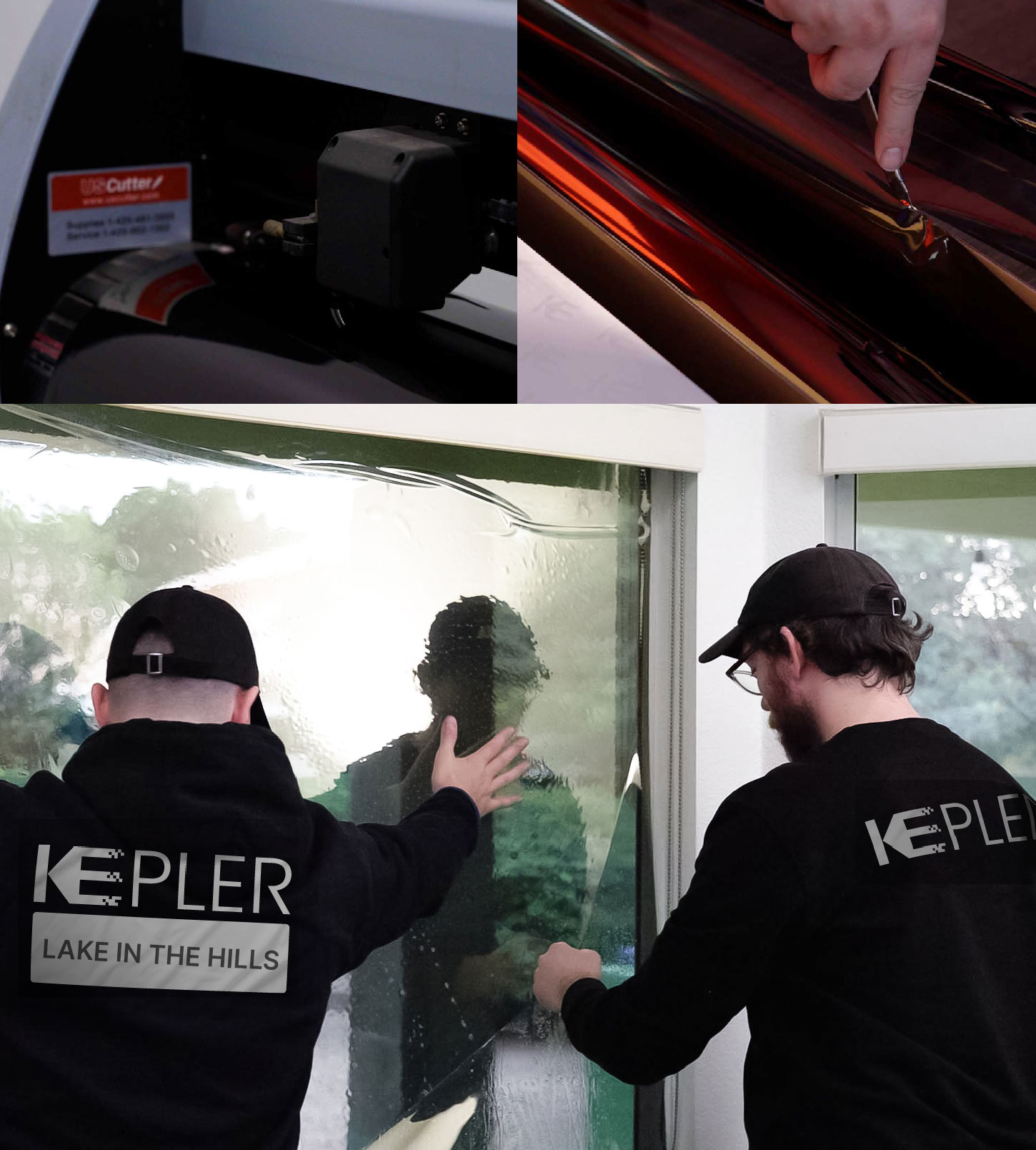 Kepler Technician Applying Ceramic Window Tint to Home in Lake in the Hills