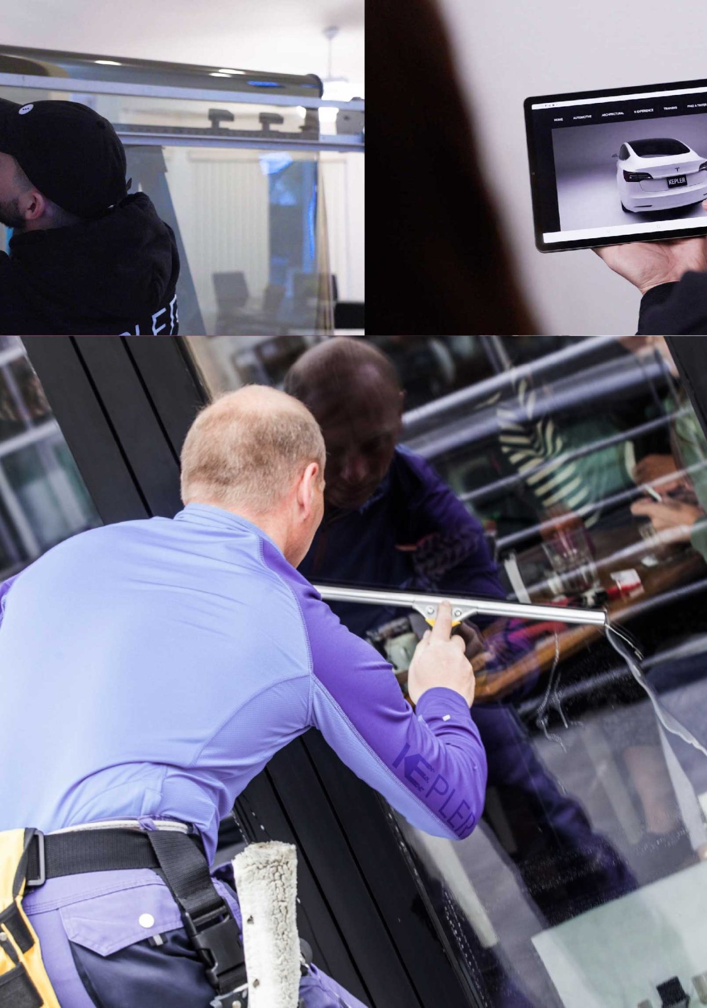 Kepler Skilled Applying Anti-Graffiti Window Film to a Bell Shop Front