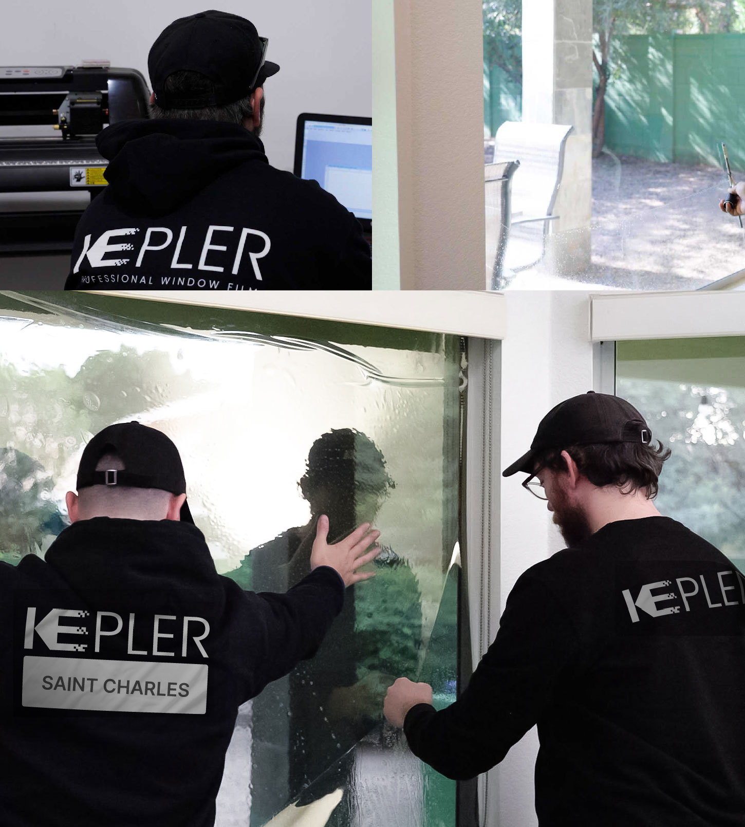 Kepler Technician Applying Advanced Window Tint to Home in Saint Charles