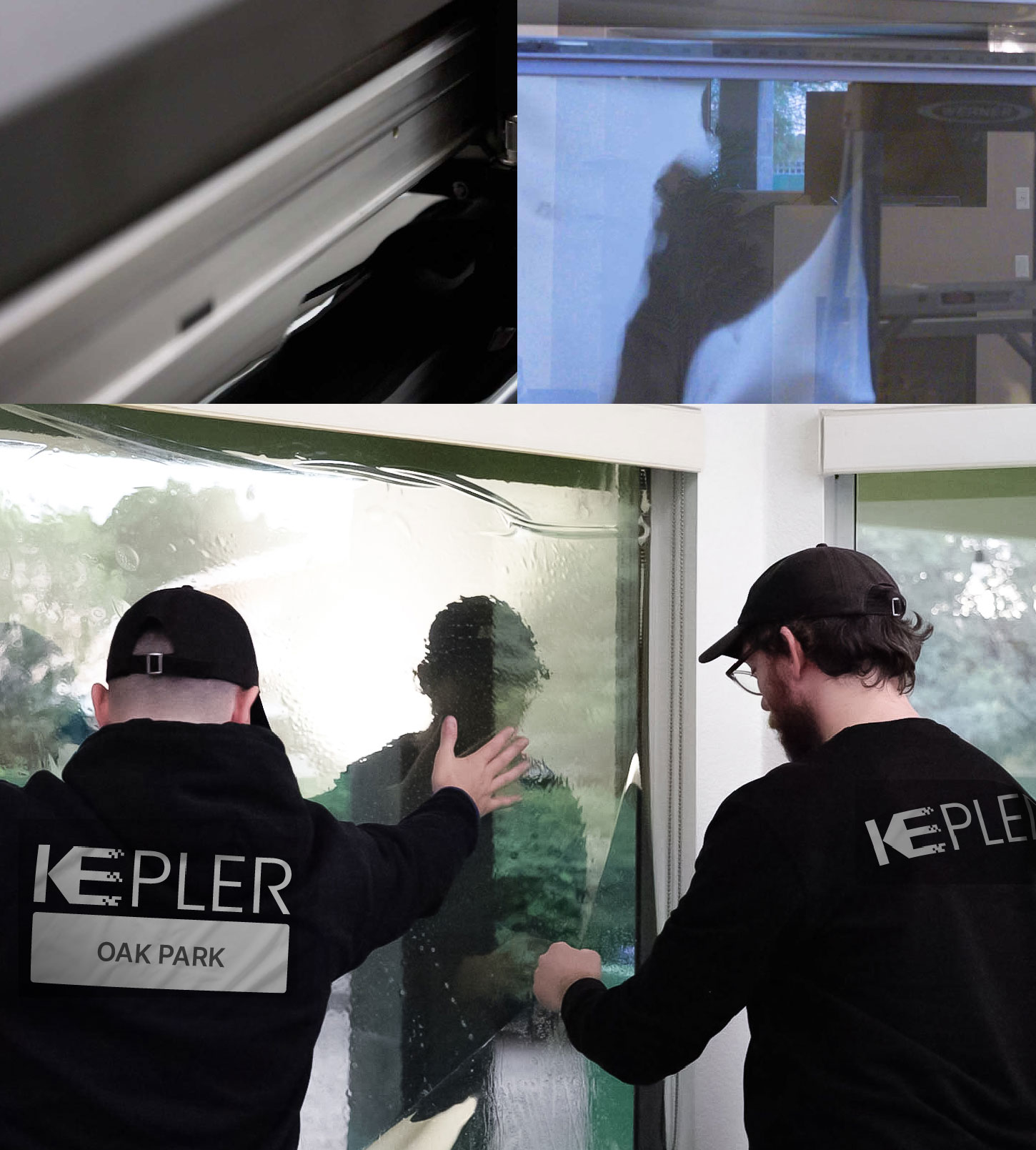 Kepler Technician Installing High-tech Window Tint to Home in Oak Park