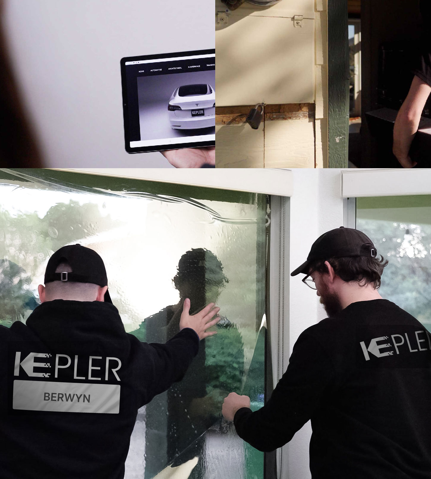Expert Technician Installing Advanced Window Tint to Home in Berwyn