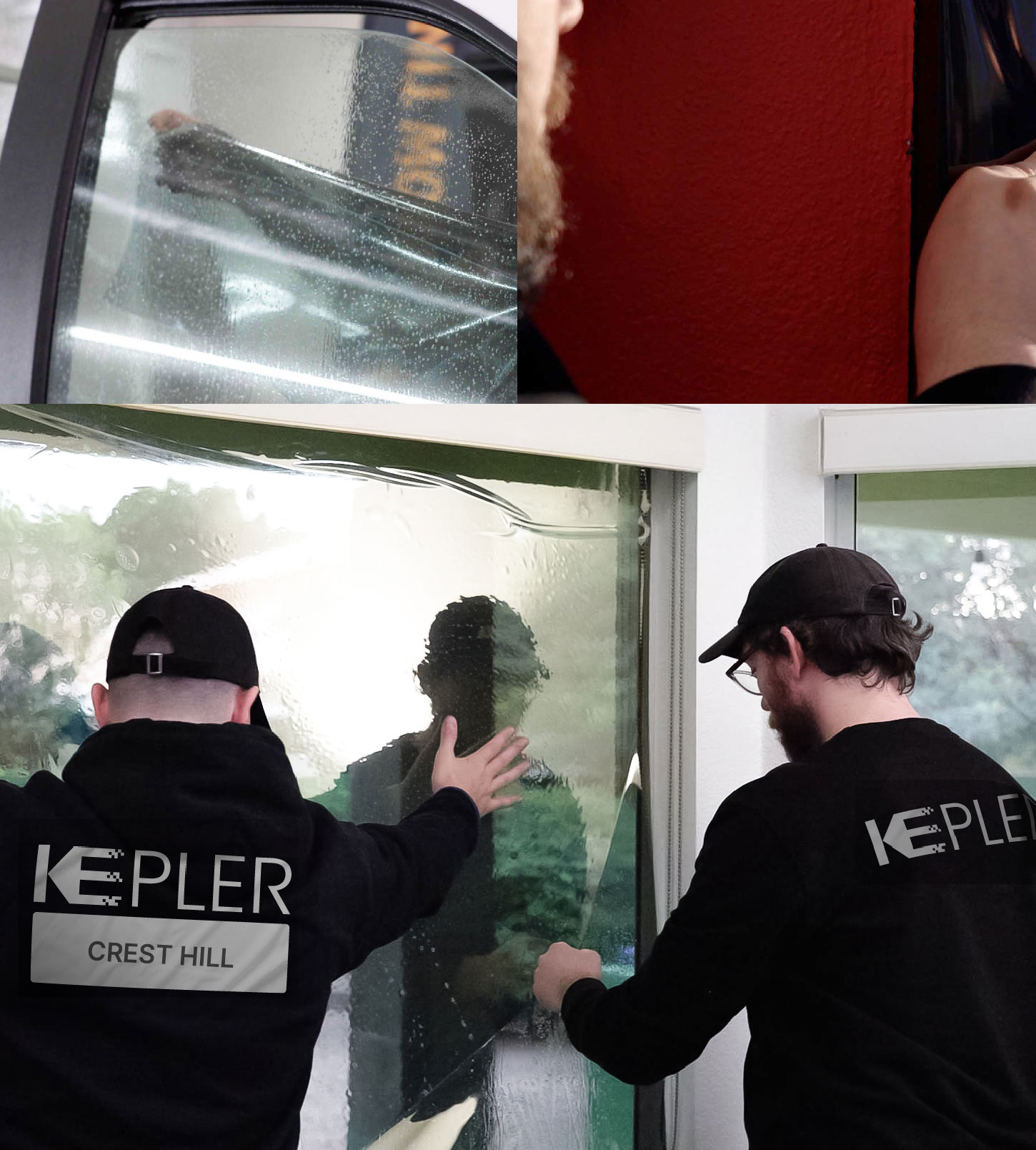 Expert Technician Installing High-tech Window Tint to Home in Crest Hill