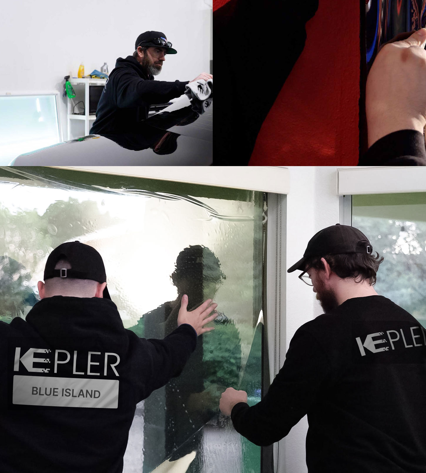 Expert Technician Applying High-tech Window Tint to Home in Blue Island