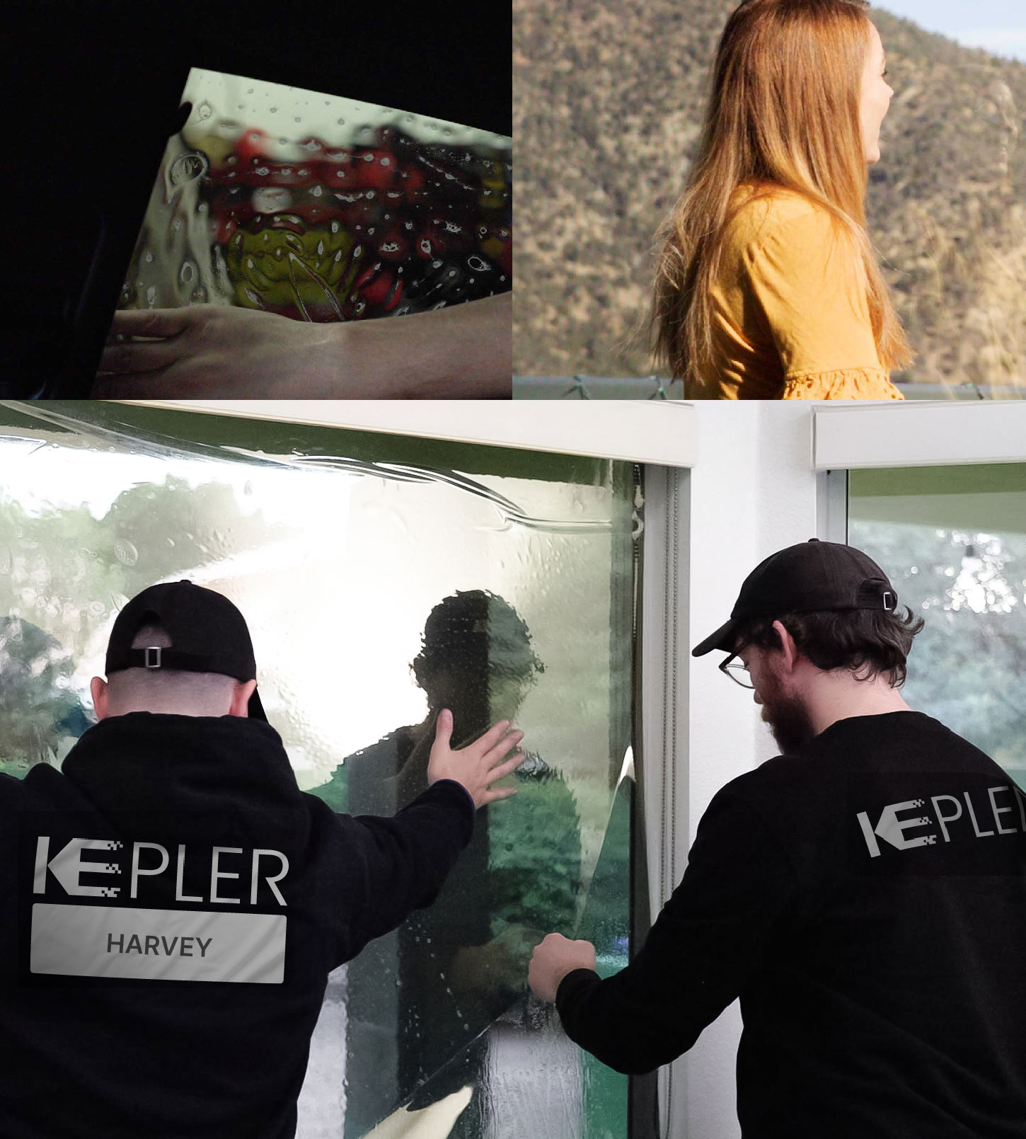 Expert Technician Installing Advanced Window Tint to Home in Harvey