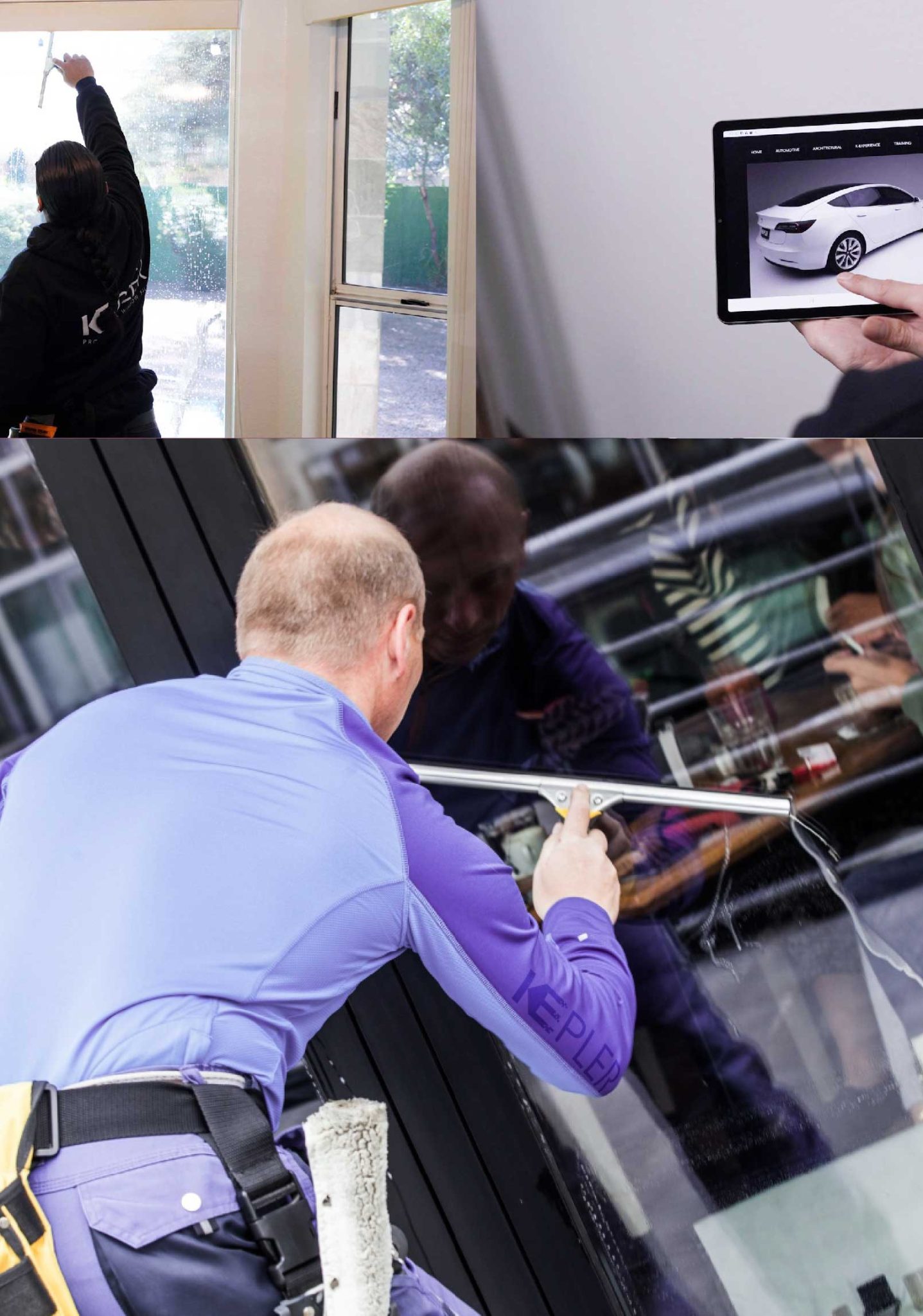 Kepler Professional Applying Anti-Graffiti Window Film to a Torrance Shop Front