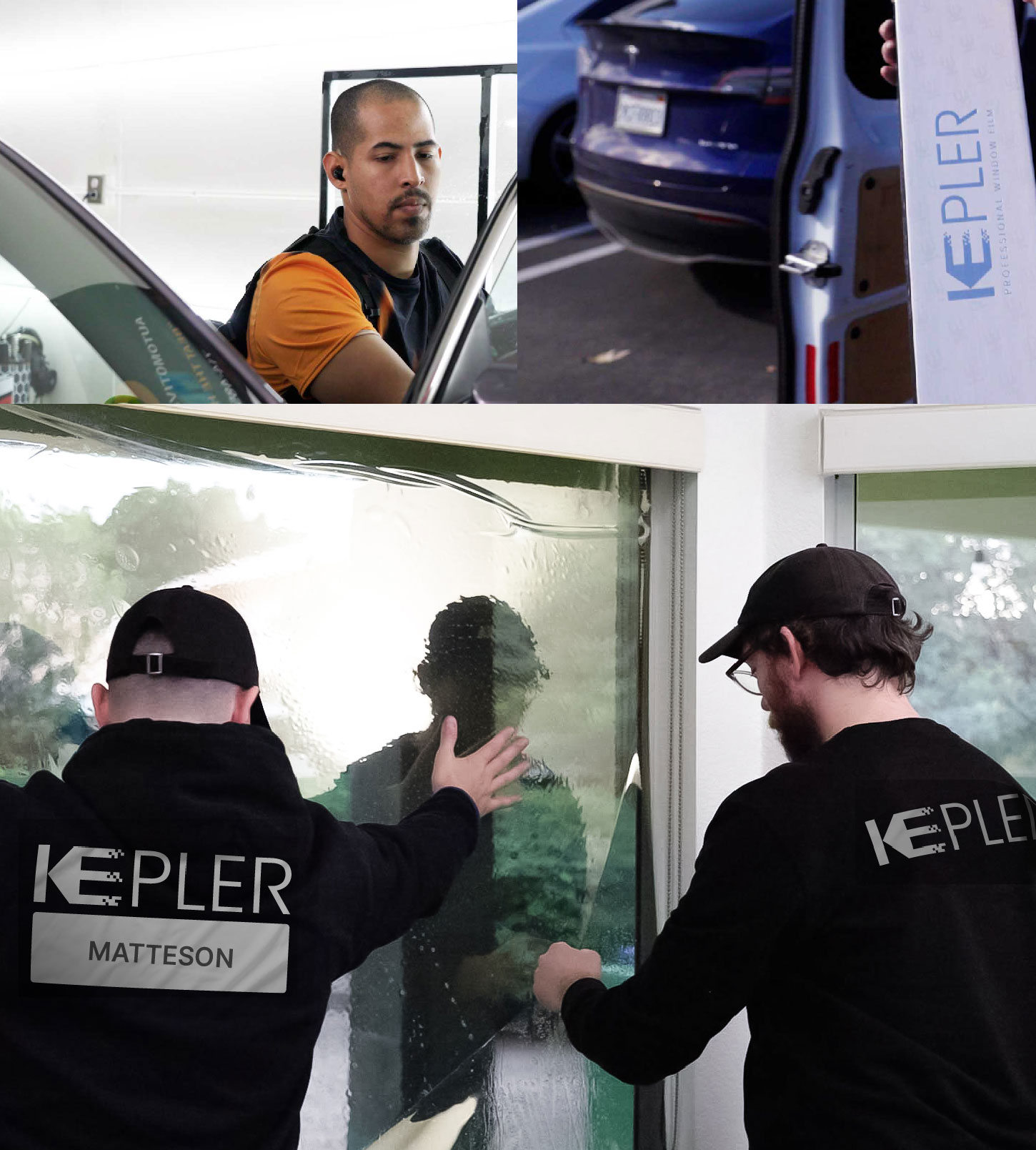 Expert Technician Applying Advanced Window Tint to Home in Matteson