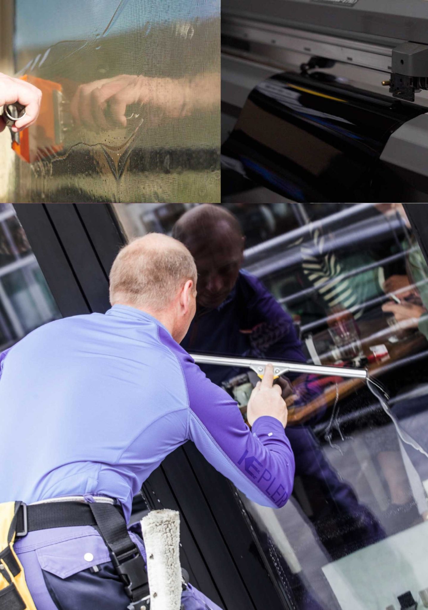 Kepler Professional Applying Anti-Graffiti Window Film to a Cypress Shop Front