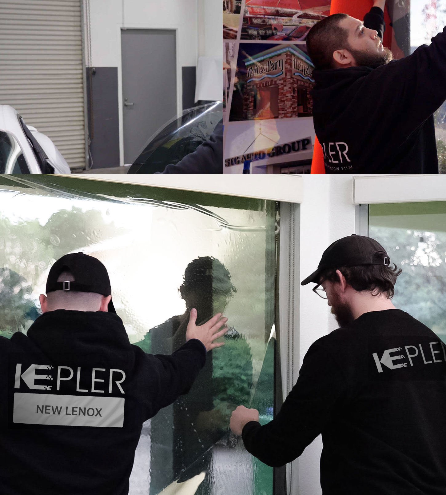 Expert Technician Installing High-tech Window Tint to Home in New Lenox