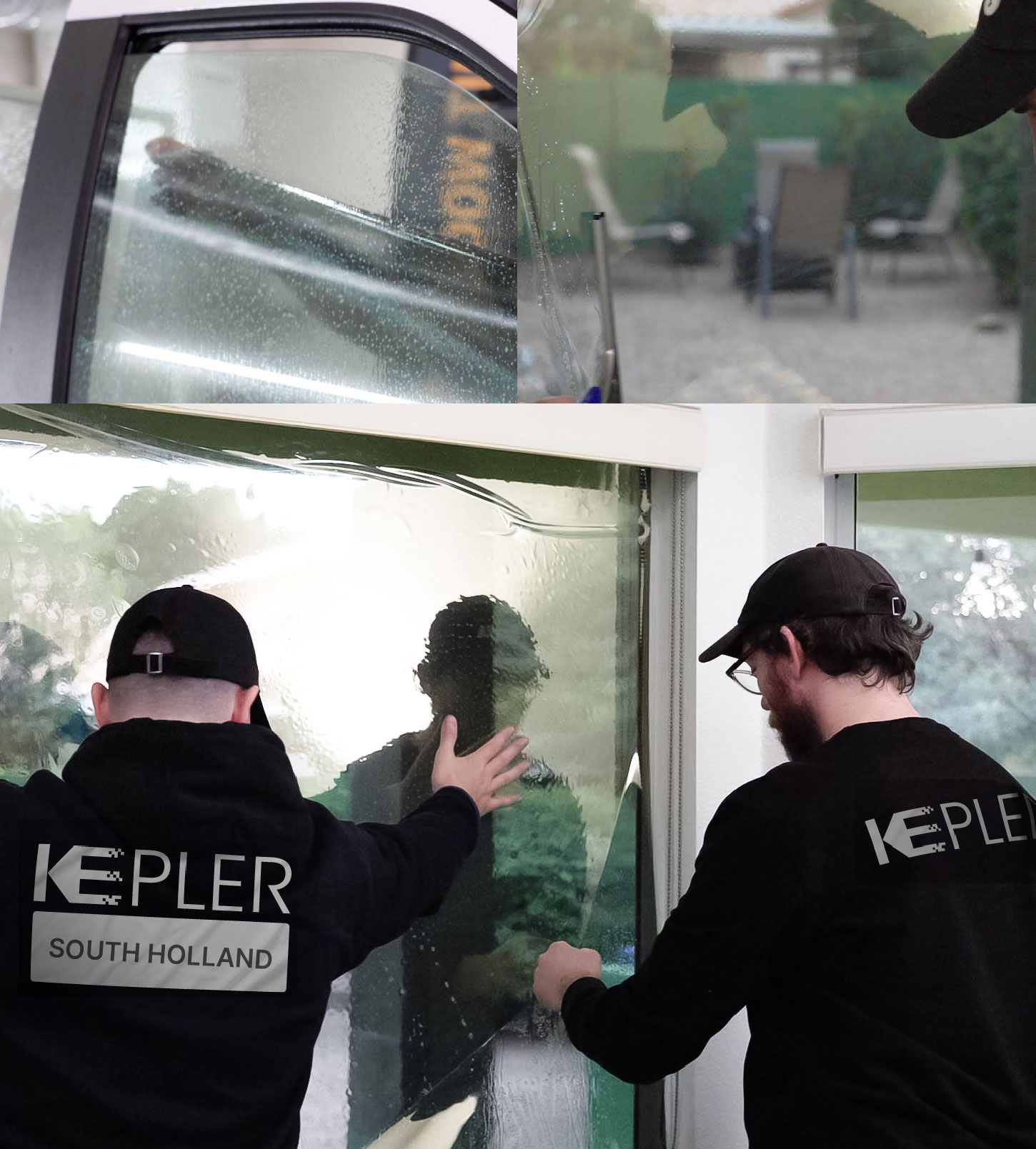 Expert Technician Fitting Ceramic Window Tint to Home in South Holland