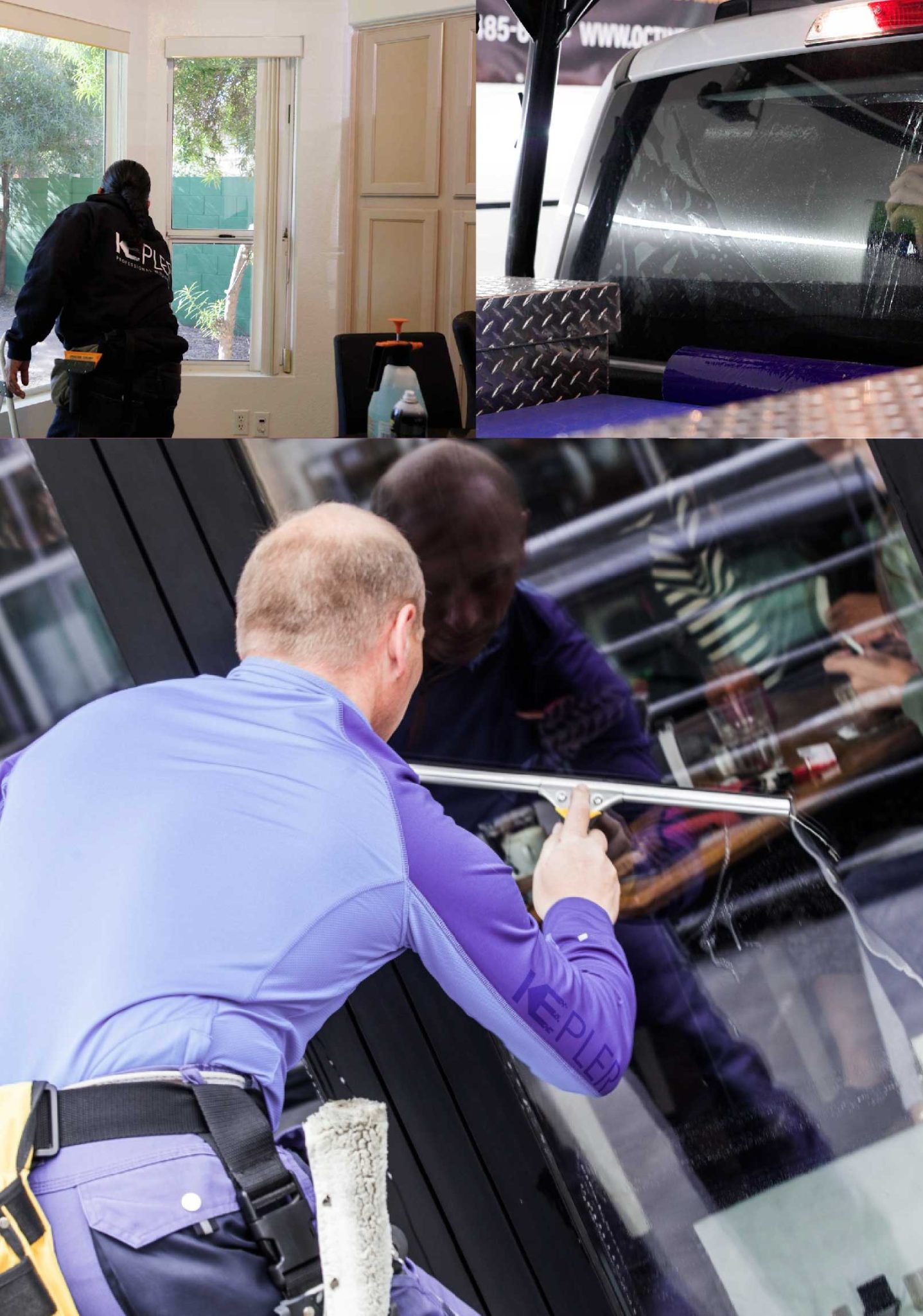 Kepler Skilled Applying Anti-Graffiti Window Film to a Paramount Shop Front