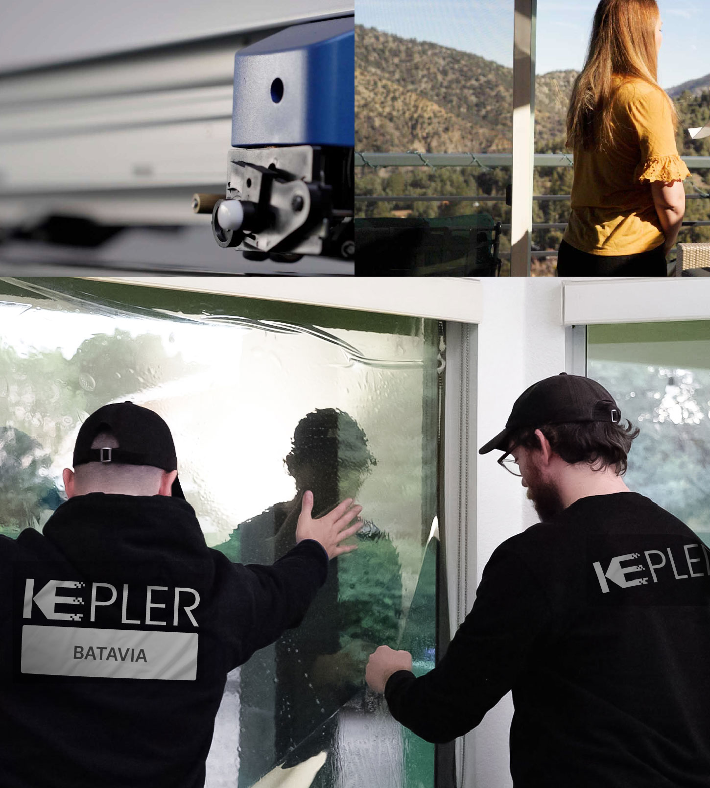 Expert Technician Installing High-tech Window Tint to Home in Batavia