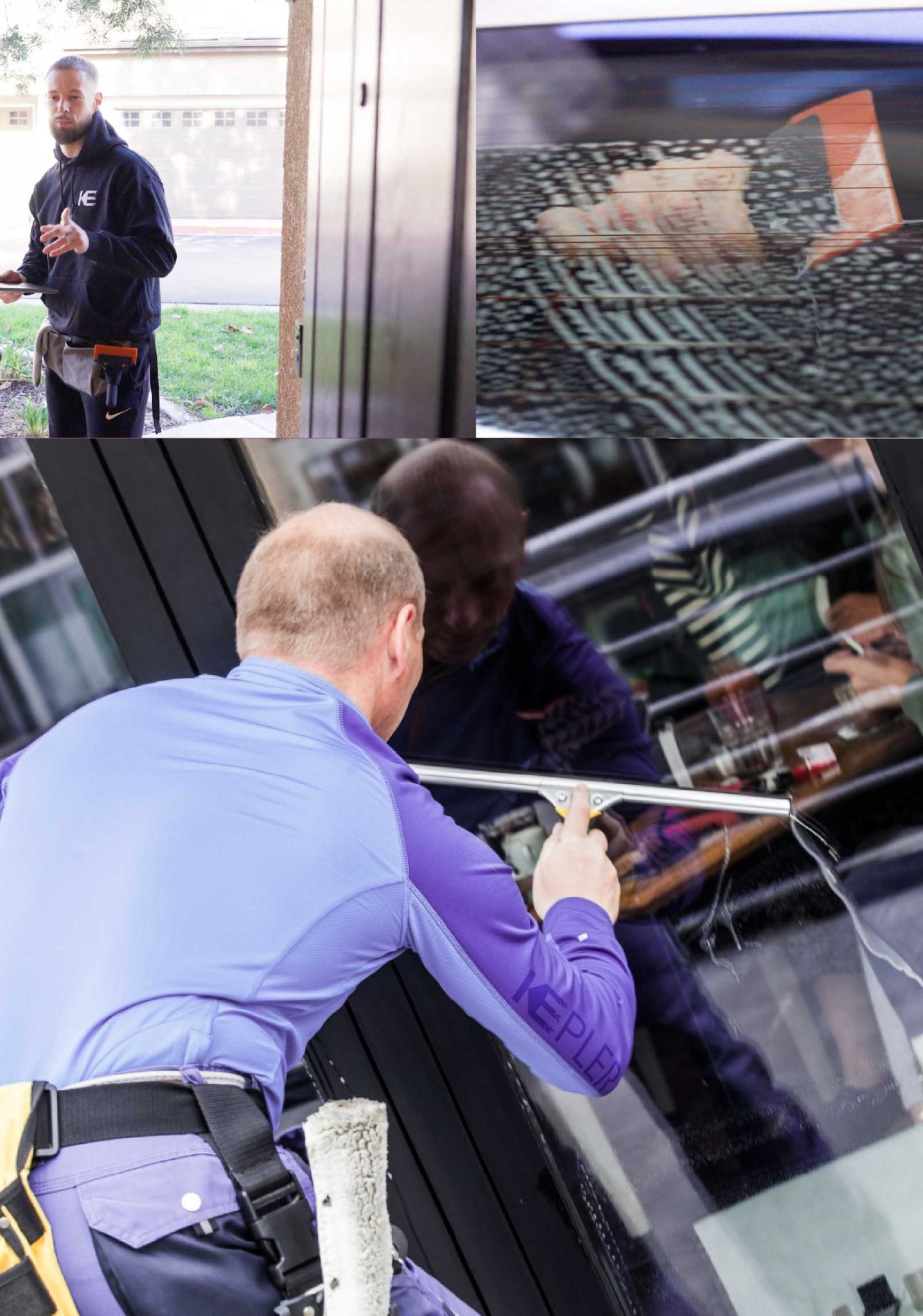 Kepler Expert Applying Anti-Graffiti Window Film to a Carson Shop Front