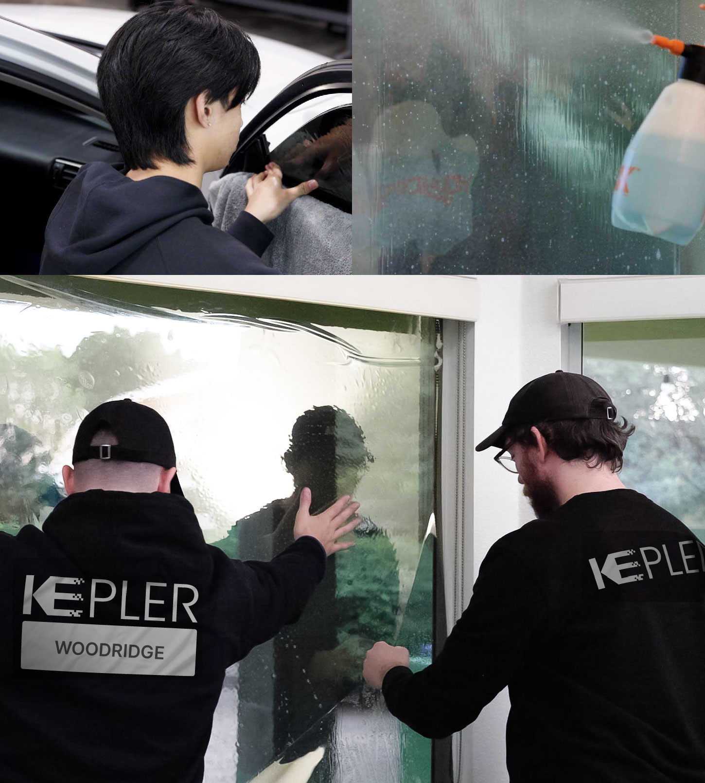 Kepler Technician Fitting Ceramic Window Tint to Home in Woodridge
