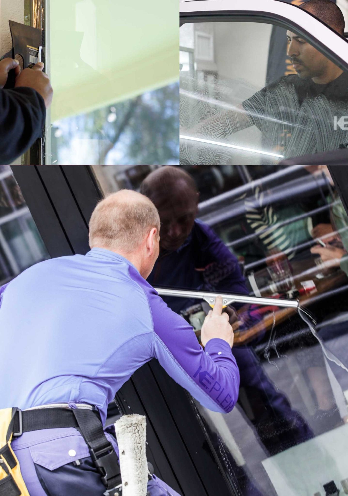 Kepler Expert Applying Anti-Graffiti Window Film to a La Crescenta Shop Front