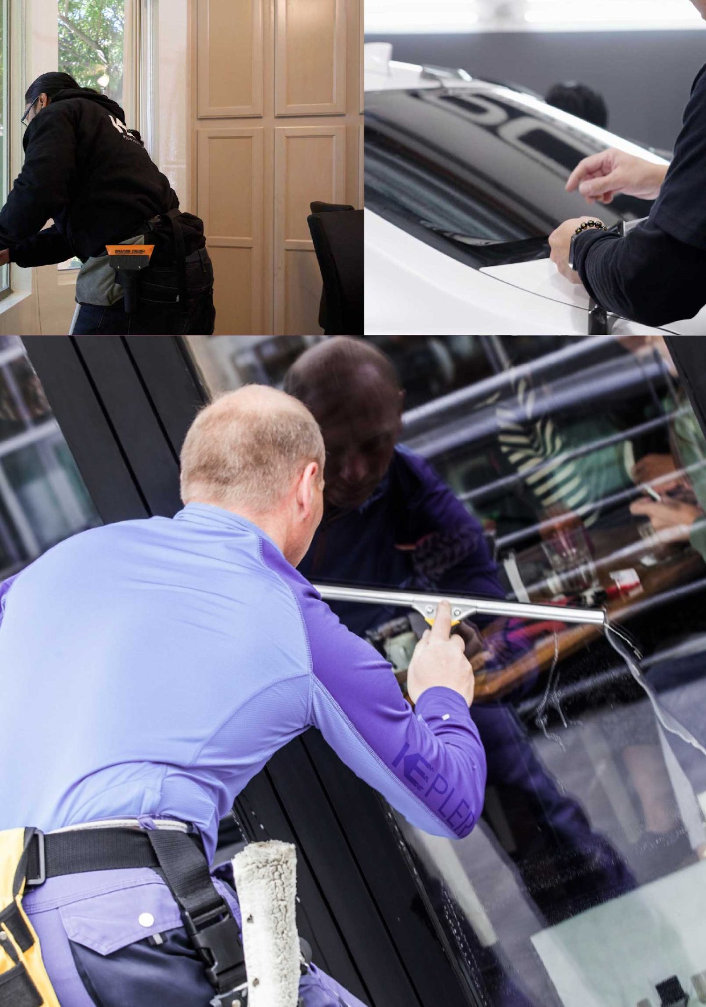 Kepler Professional Applying Anti-Graffiti Window Film to a Calabasas Shop Front