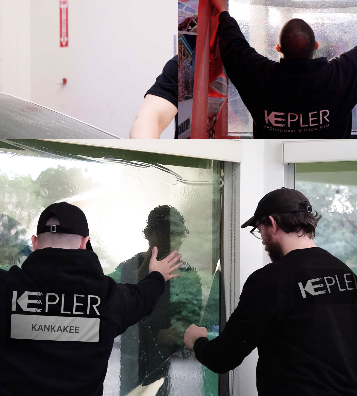 Kepler Technician Fitting High-tech Window Tint to Home in Kankakee