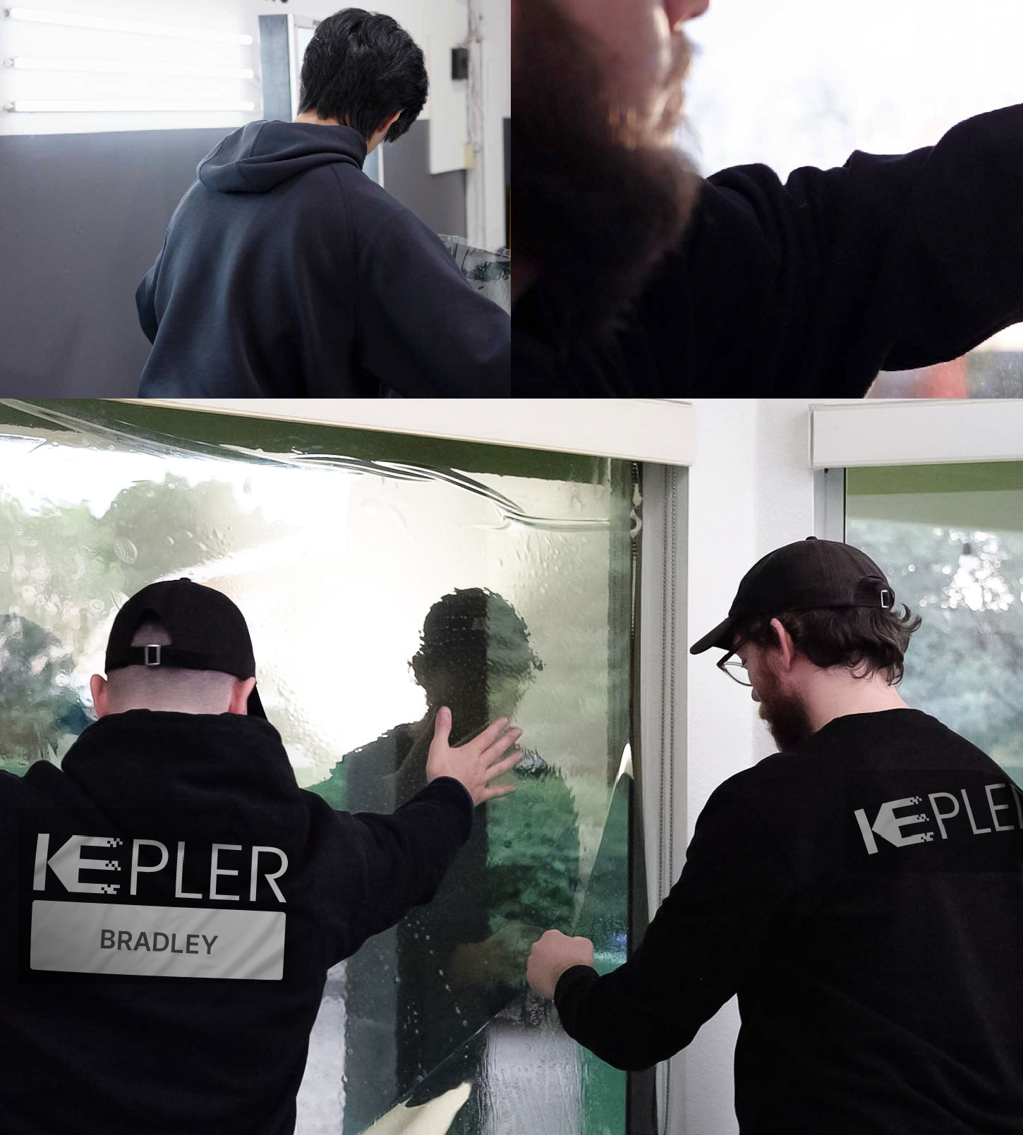 Expert Technician Fitting Advanced Window Tint to Home in Bradley